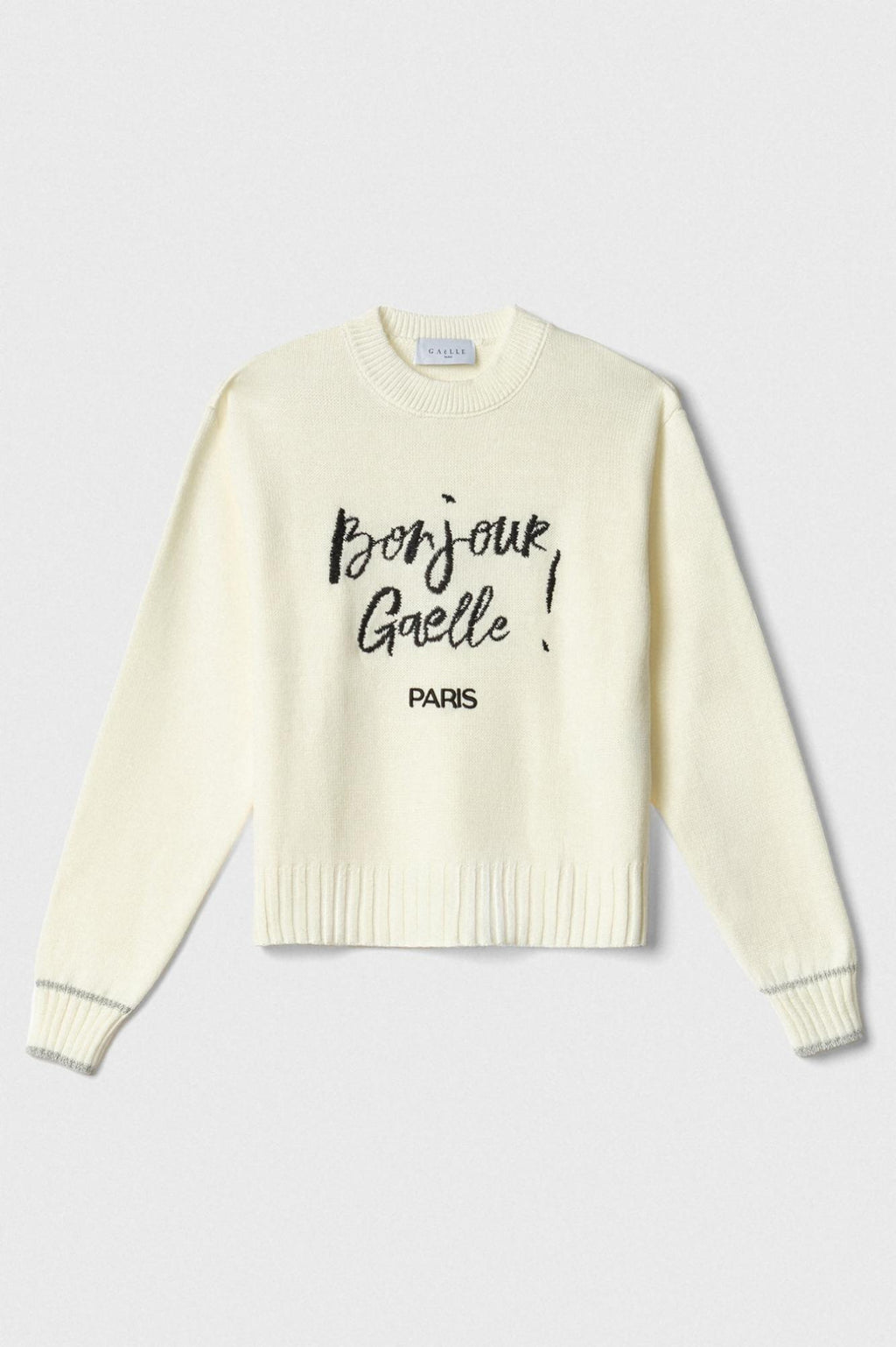 pullover in maglia rasata con ricamo sul davanti burro gaëlle paris 