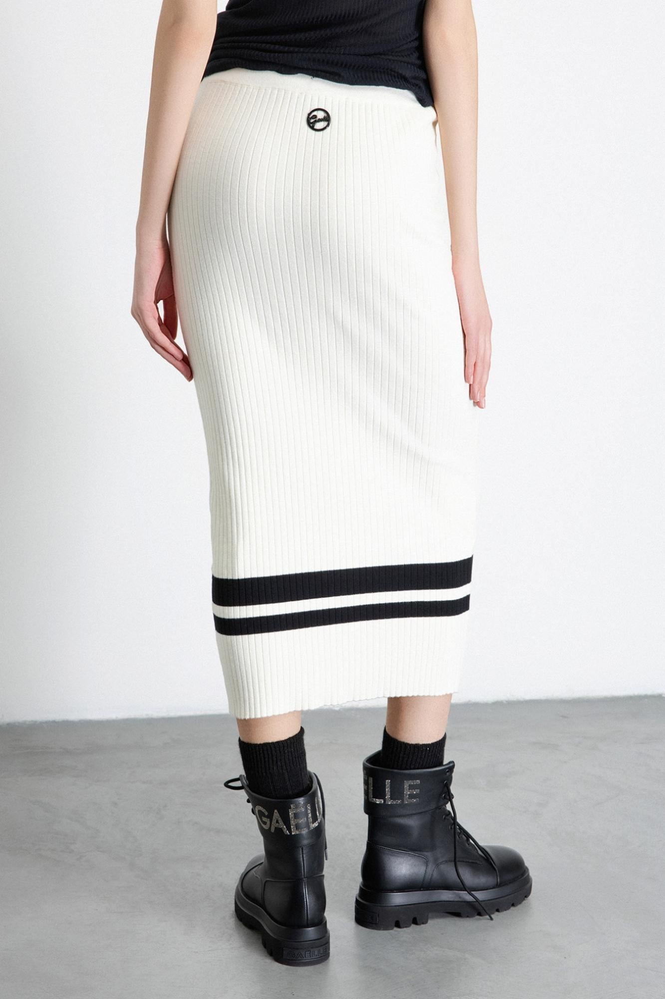 gonna midi in maglieria off white gaëlle paris GAABW07166TMTP0022OFF-WHITE GAELLE