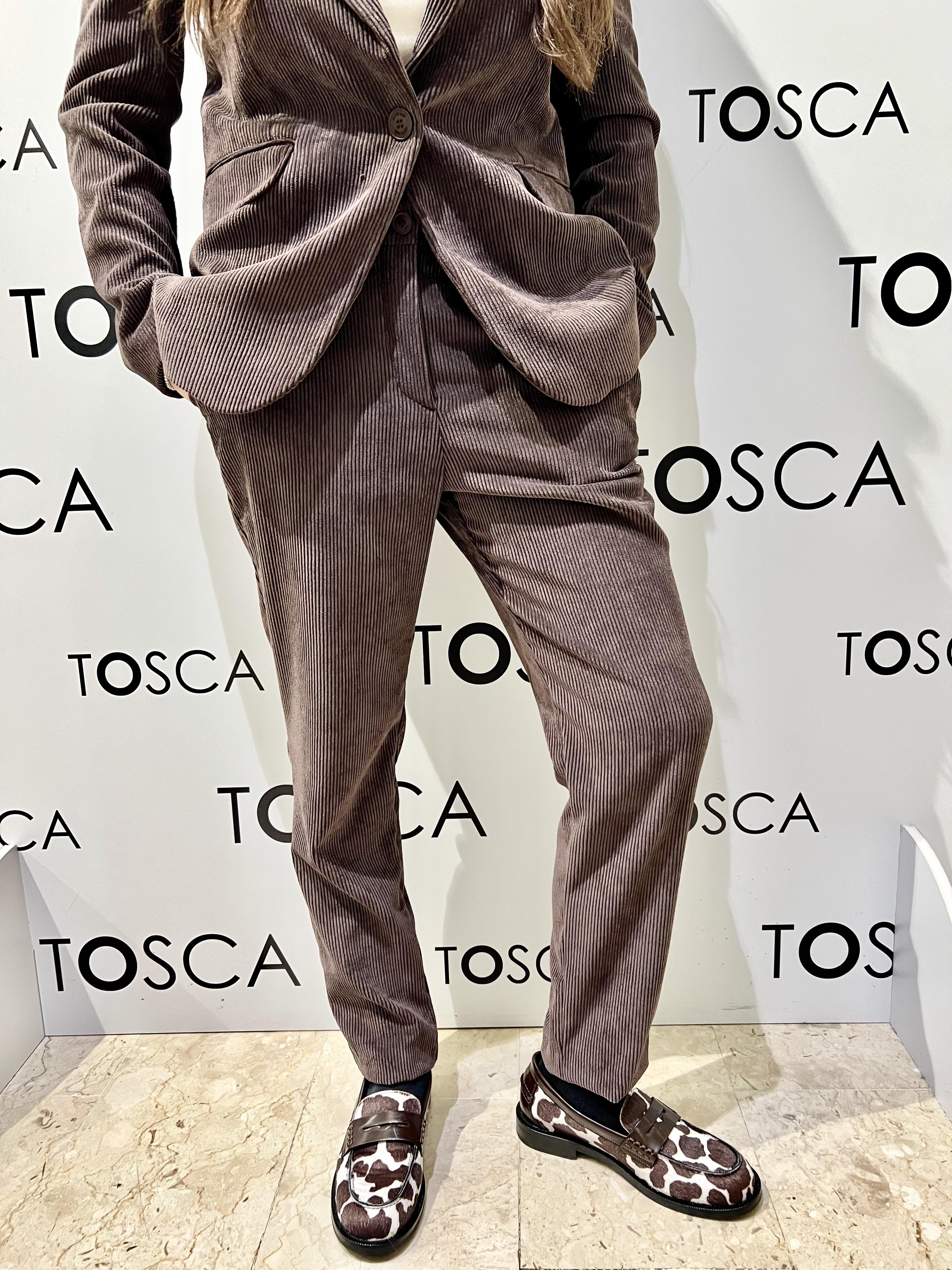 tailleur monopetto velluto a coste WW20413MARRONE WHITE WISE