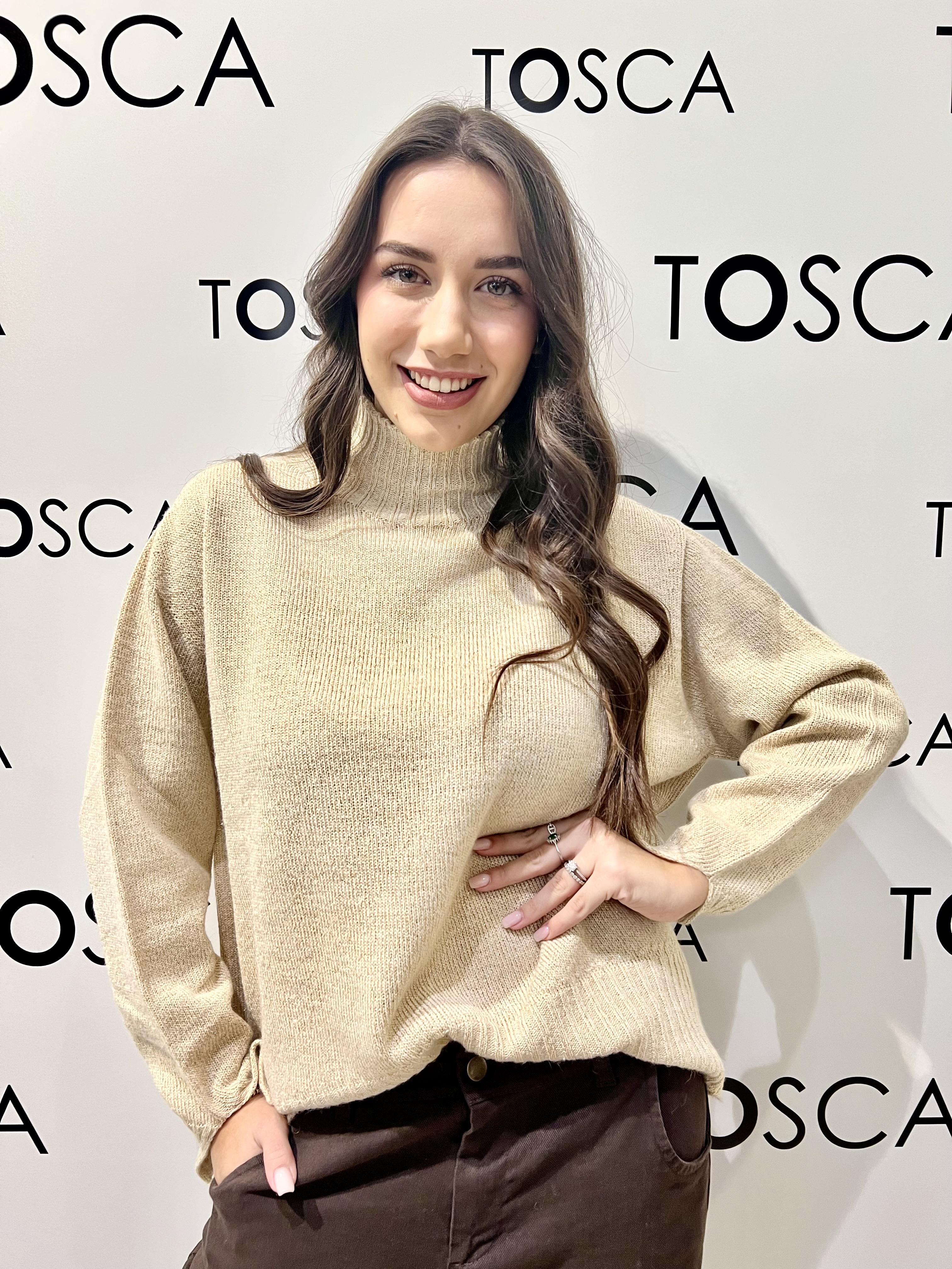 lupetto spacchi ai polsi kontatto 3M0896CBEIGE KONTATTO