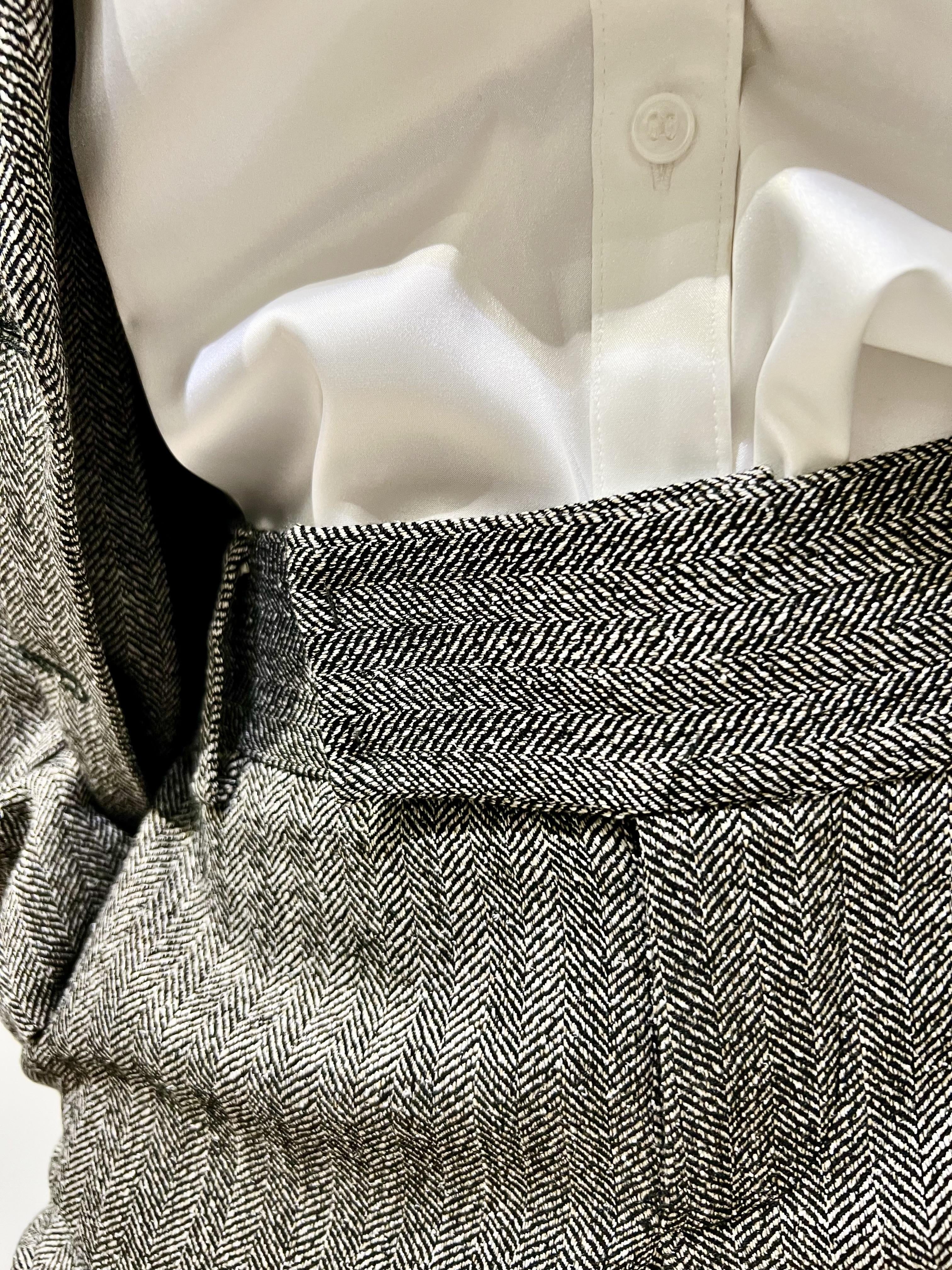 pantalone dritto a vita regular con stiro in piega grigio gaëlle paris<BR/> 