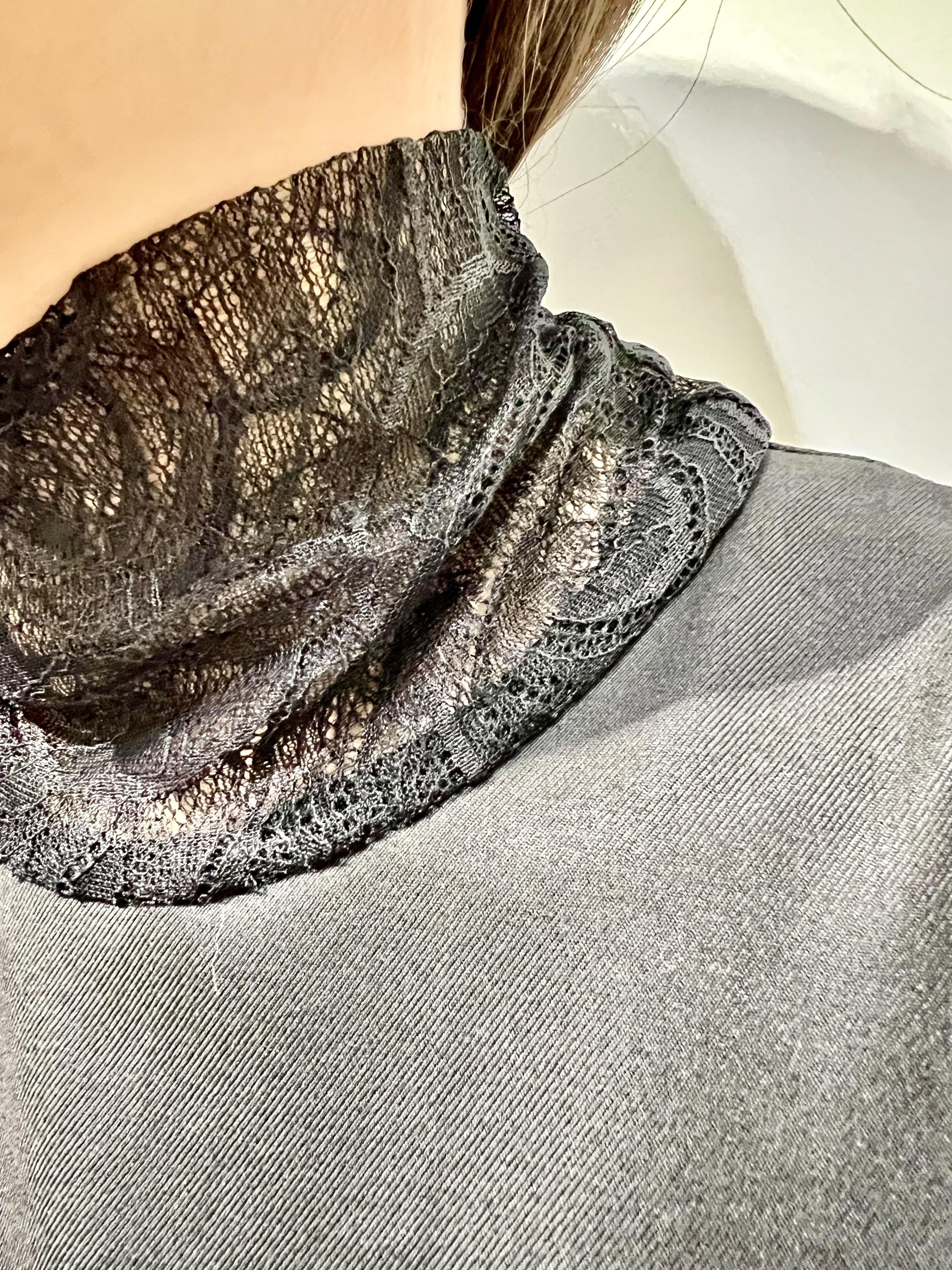 abito con pizzo F36X1155-35406NERO SOUVENIR