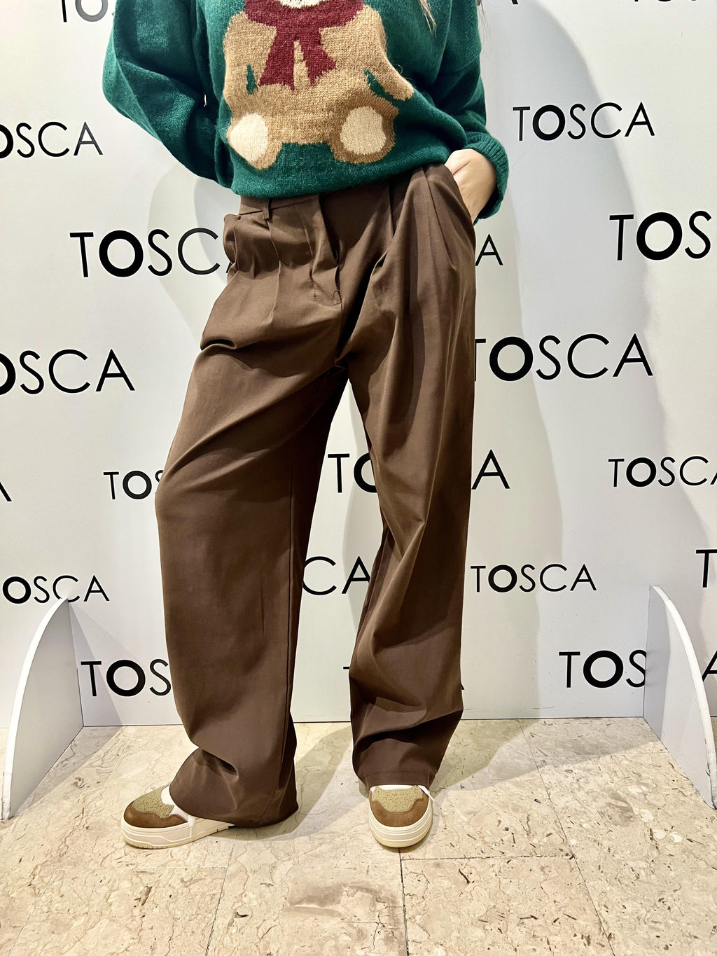pantalone con pinces kontatto TT3010NMORO KONTATTO