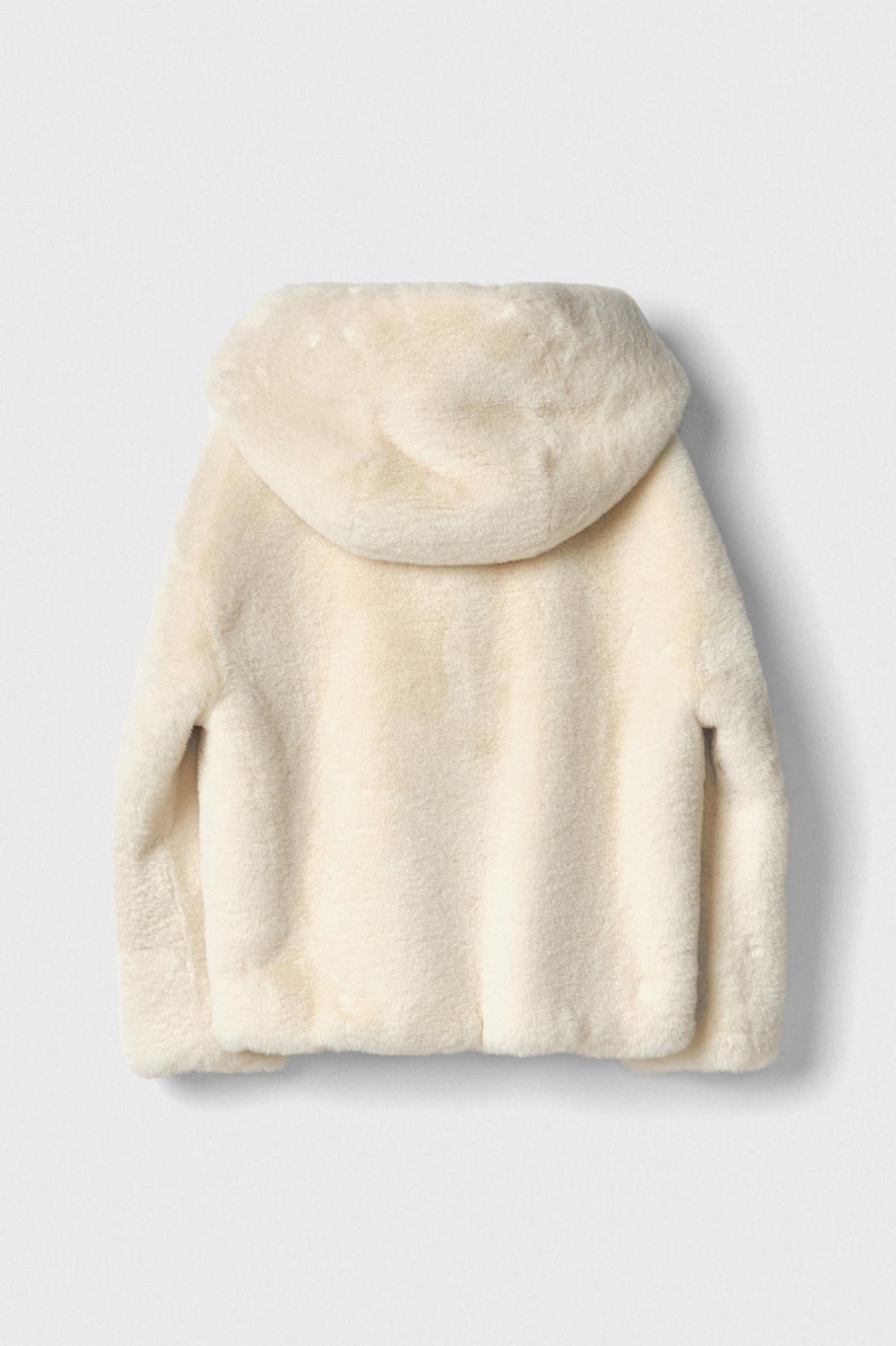 pelliccia manica lunga con cappuccio gaëlle paris GAABW06530MBFI0001AVORIO GAELLE