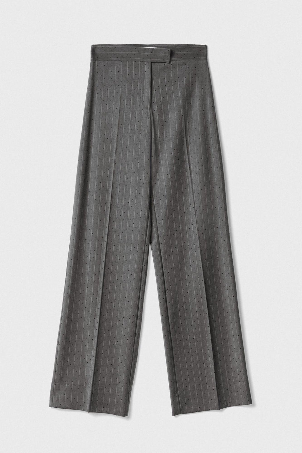 pantalone dritto a vita regular con stiro in piega grigio ferro gaëlle paris 