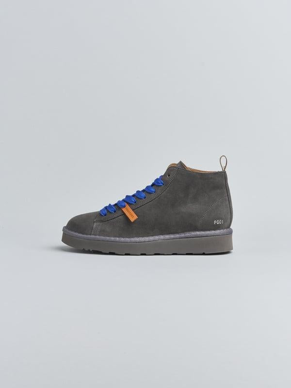 polacchino p001 uomo in camoscio foderato in faux fur noce-militare P001 ANKLE BOOTSUEDE FAUX FUR LININGANTHRACITE-ULTRAMARINE PANCHIC