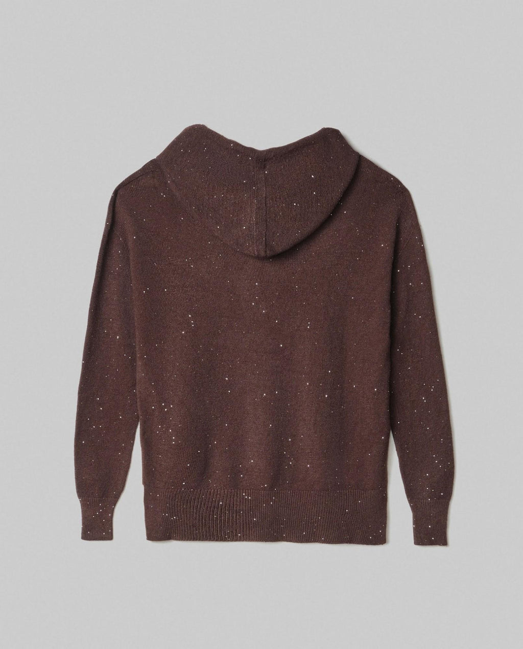 maglia cappuccio con paillettes piu' lunga sul dietro hinnominate 
