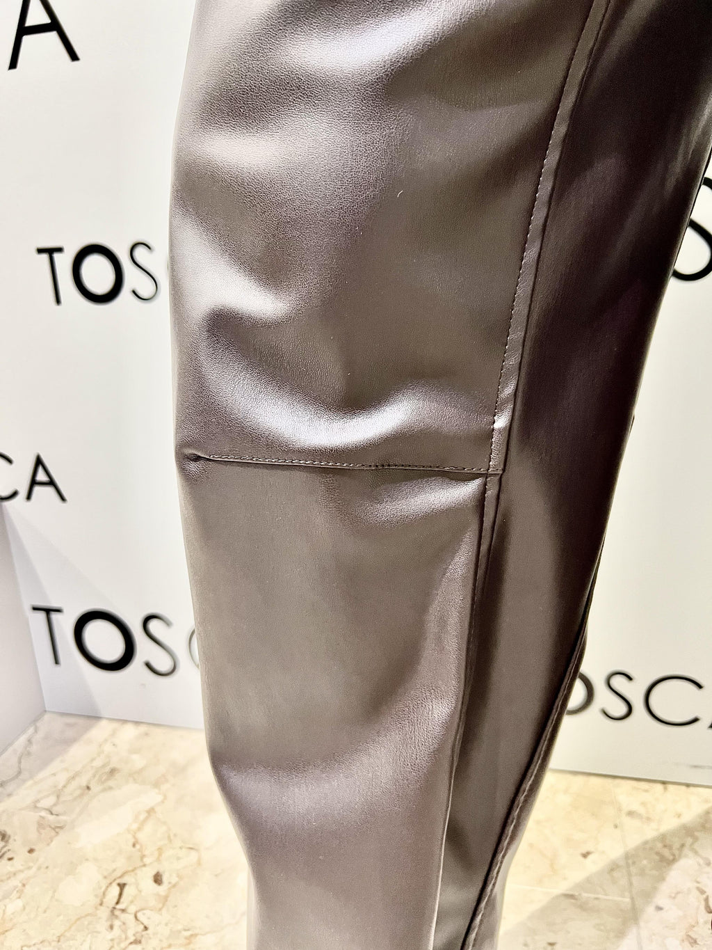 pantalone barrel ecopelle MA4049NMARRONE KONTATTO