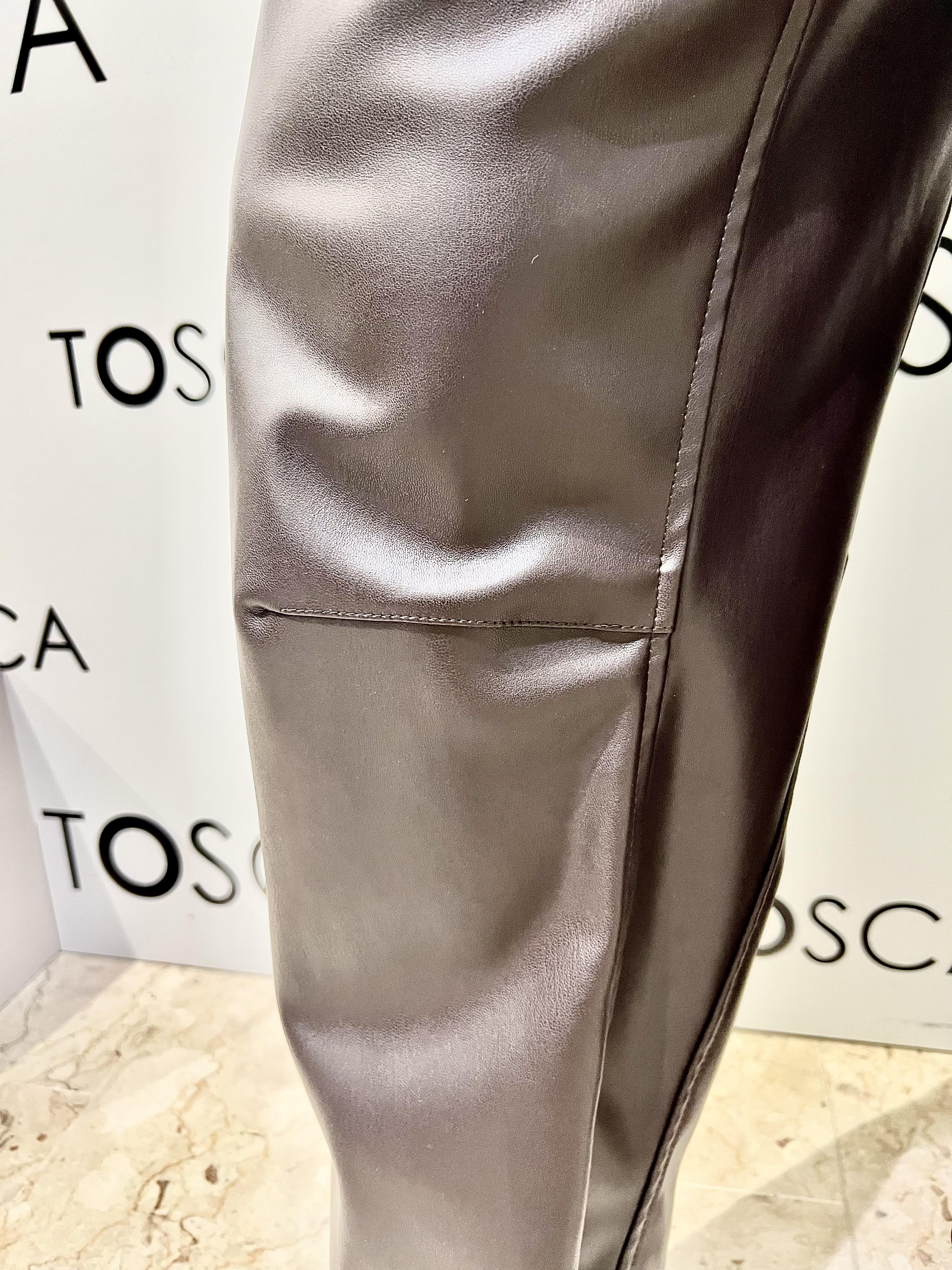 pantalone barrel ecopelle MA4049NMARRONE KONTATTO
