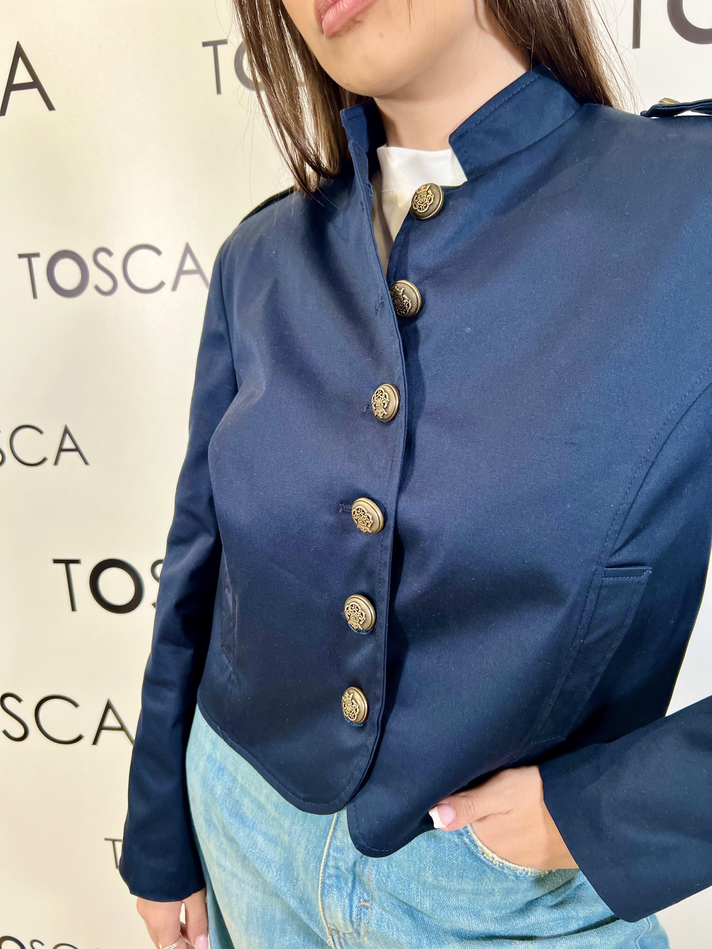 giacca guru con bottoni in metallo tensione in 26B3797BLU TENSIONE IN