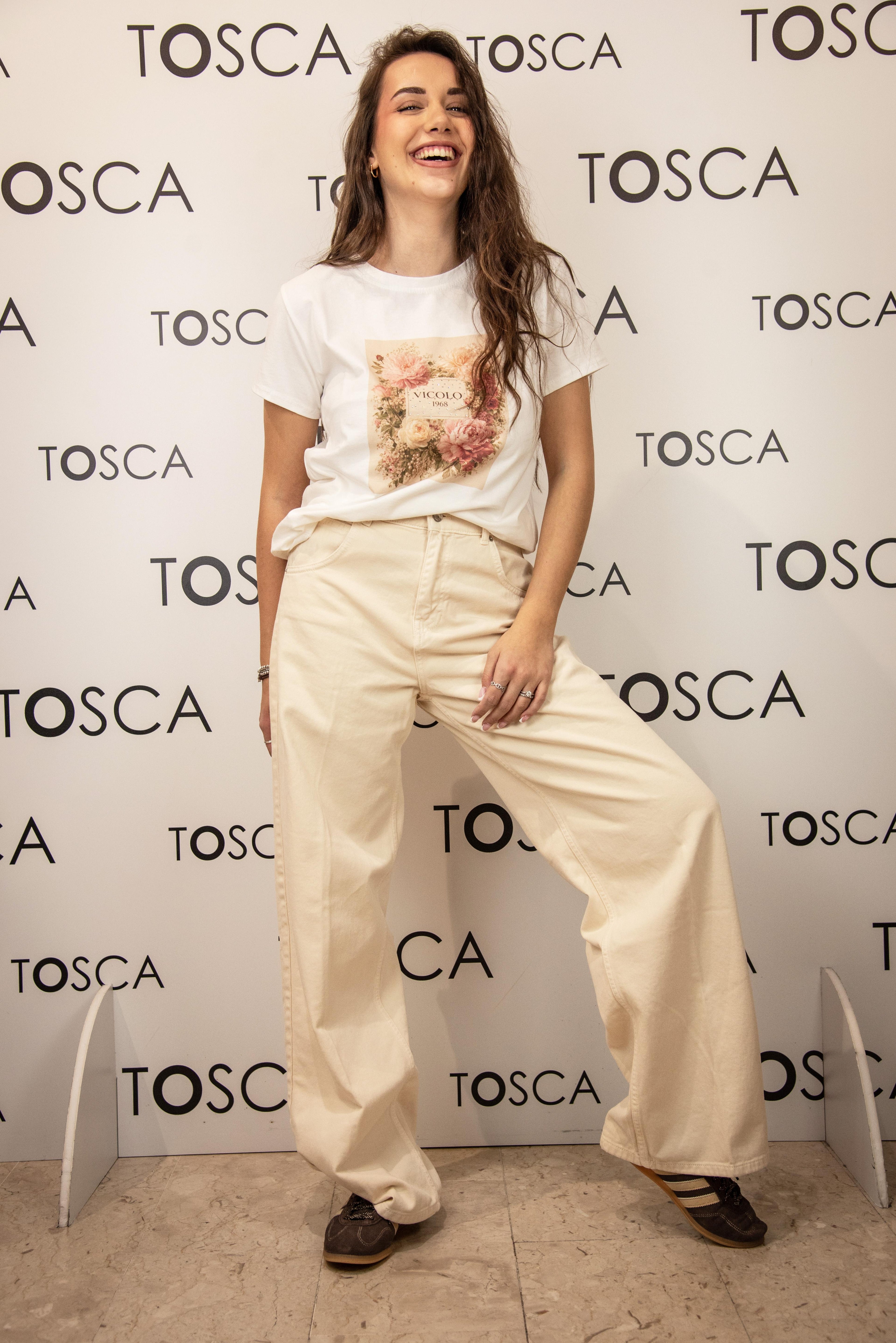 t-shirt con con stampa e strass vicolo RAB0440BIANCO VICOLO