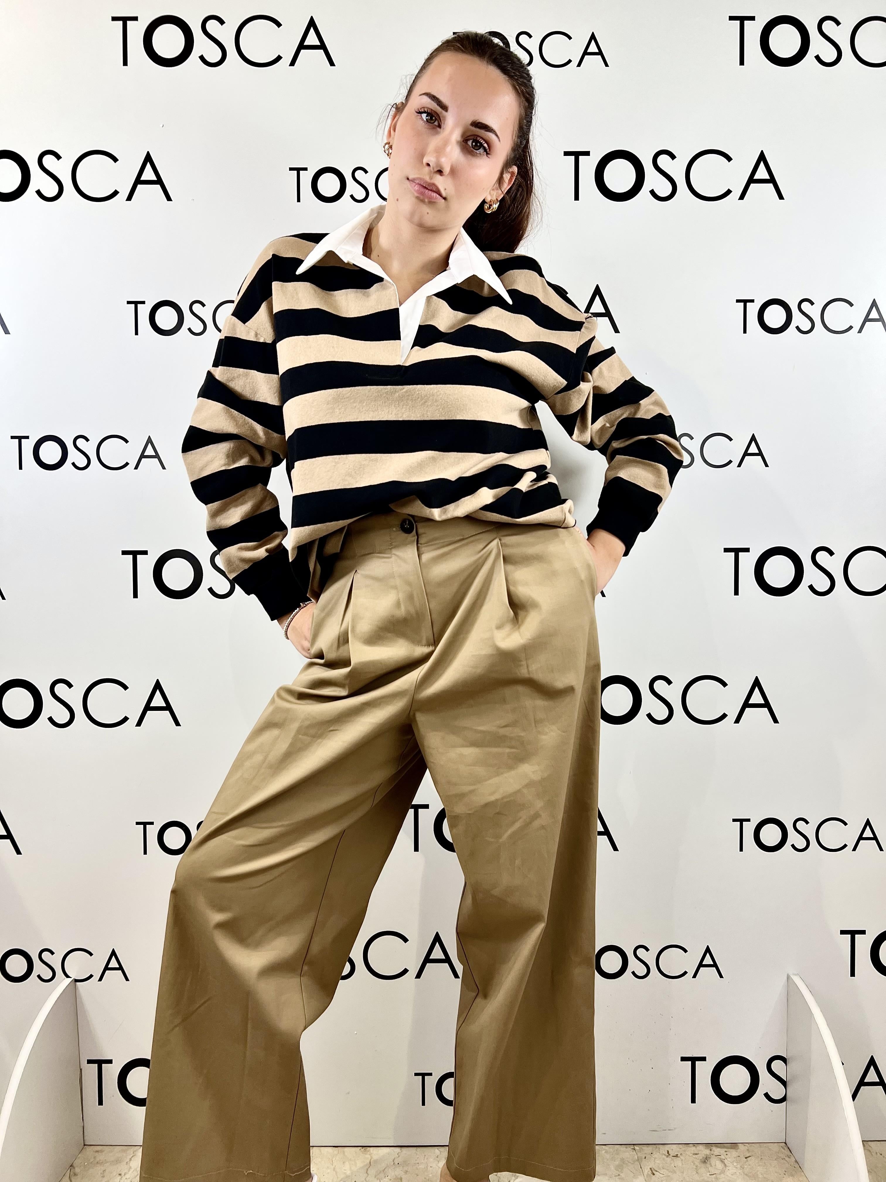pantaloni in cotone tensione in 