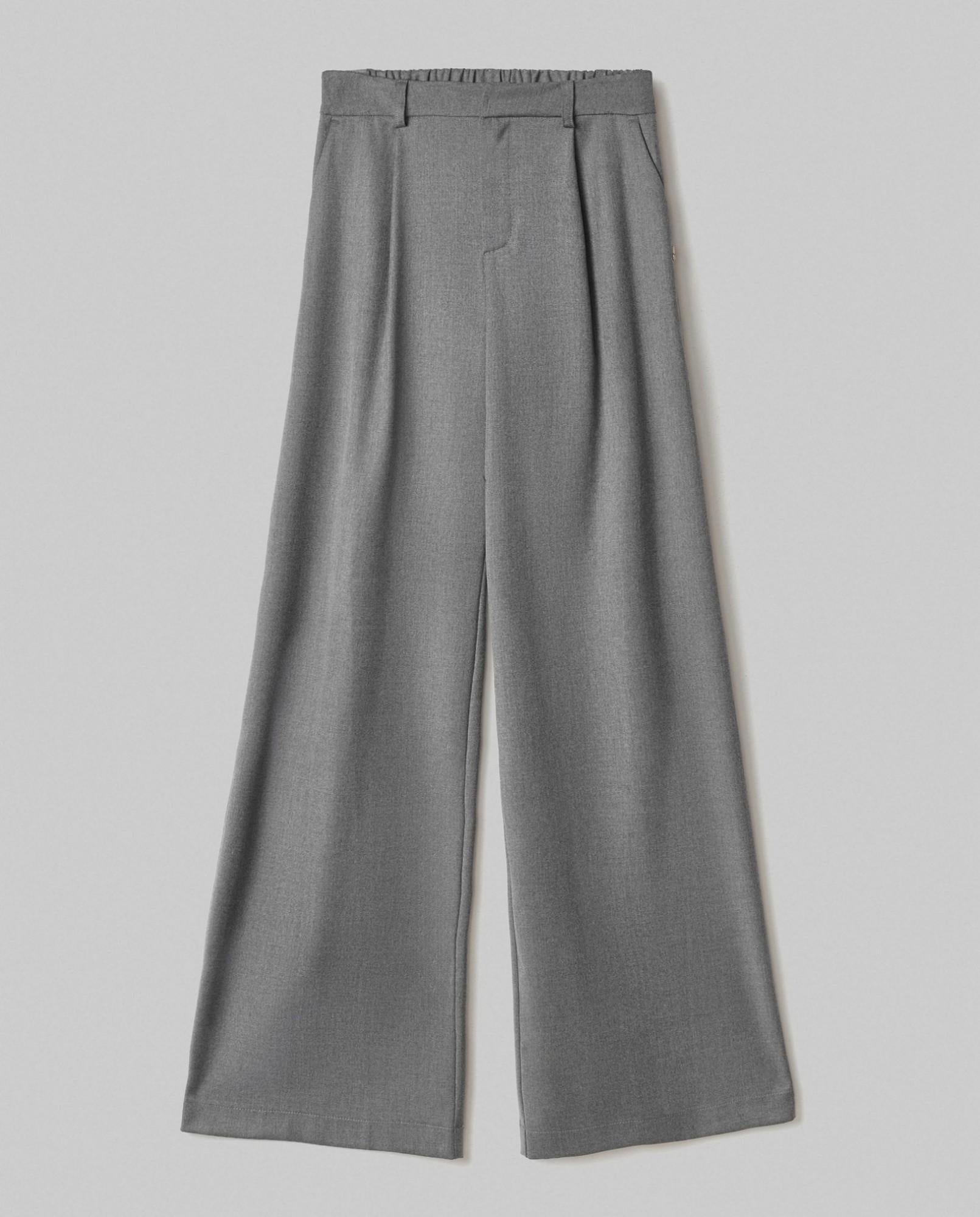 pantalone over in twill con pences e elastico sul dietro hinnominate HMABW02219TMTS0172GRIGIO HINNOMINATE