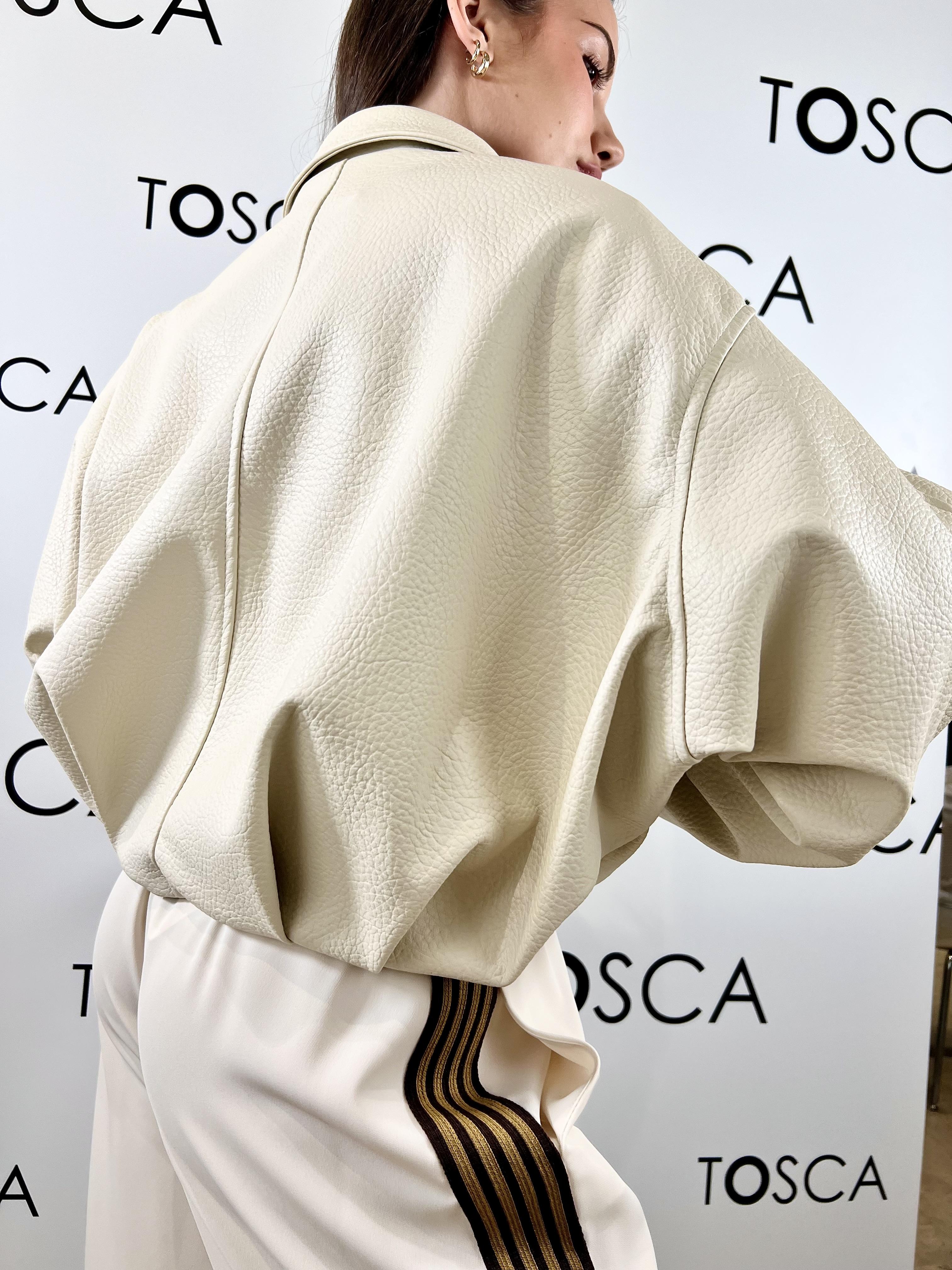 bomber ecopelle con fibbia kontatto 