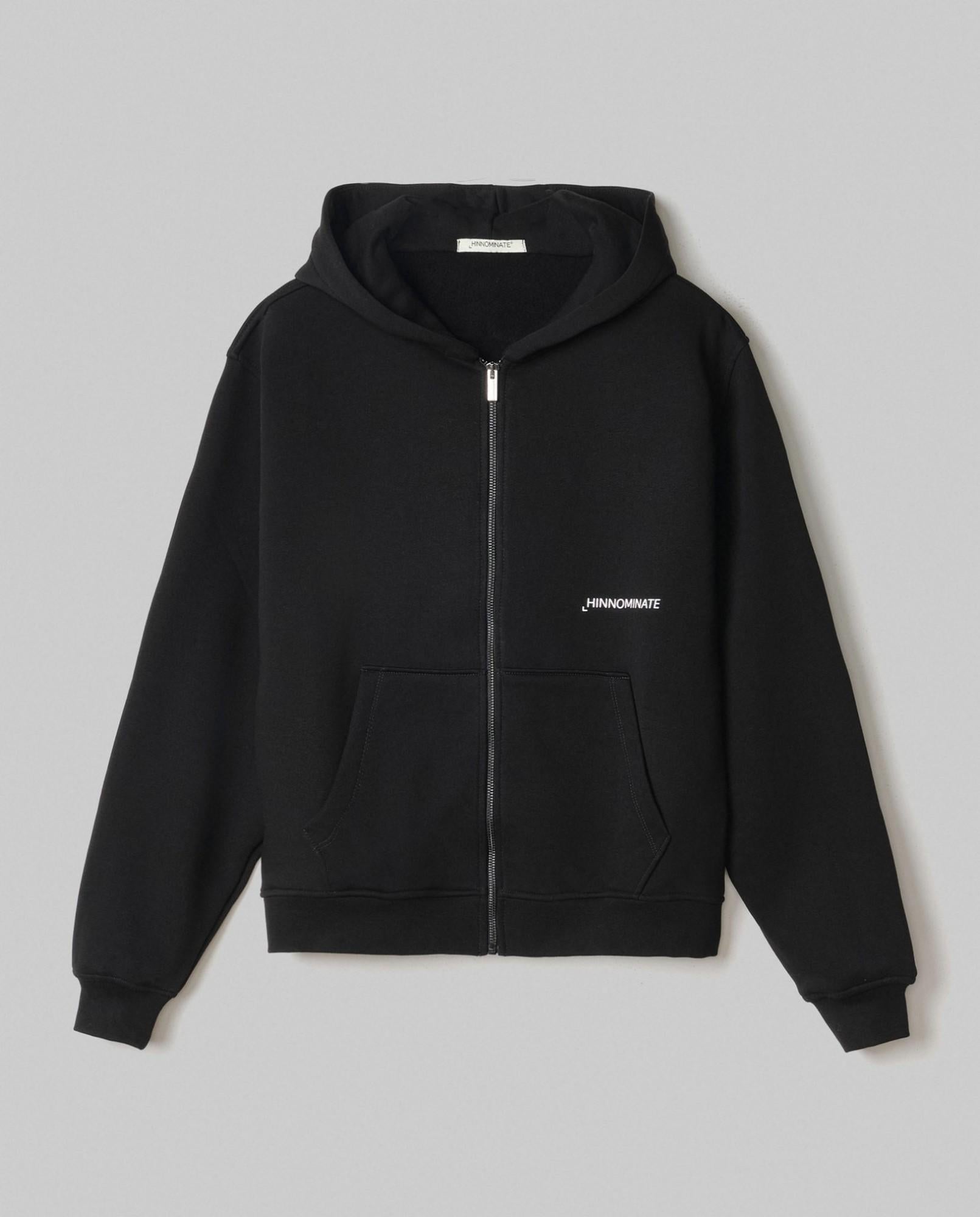 felpa cappuccio basica full zip con marsupio hinnominate 
