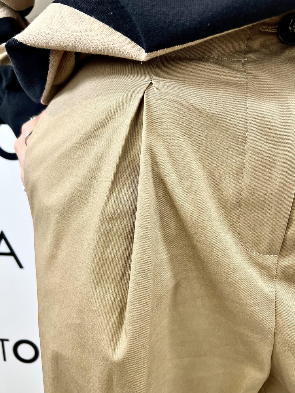 pantaloni in cotone tensione in 