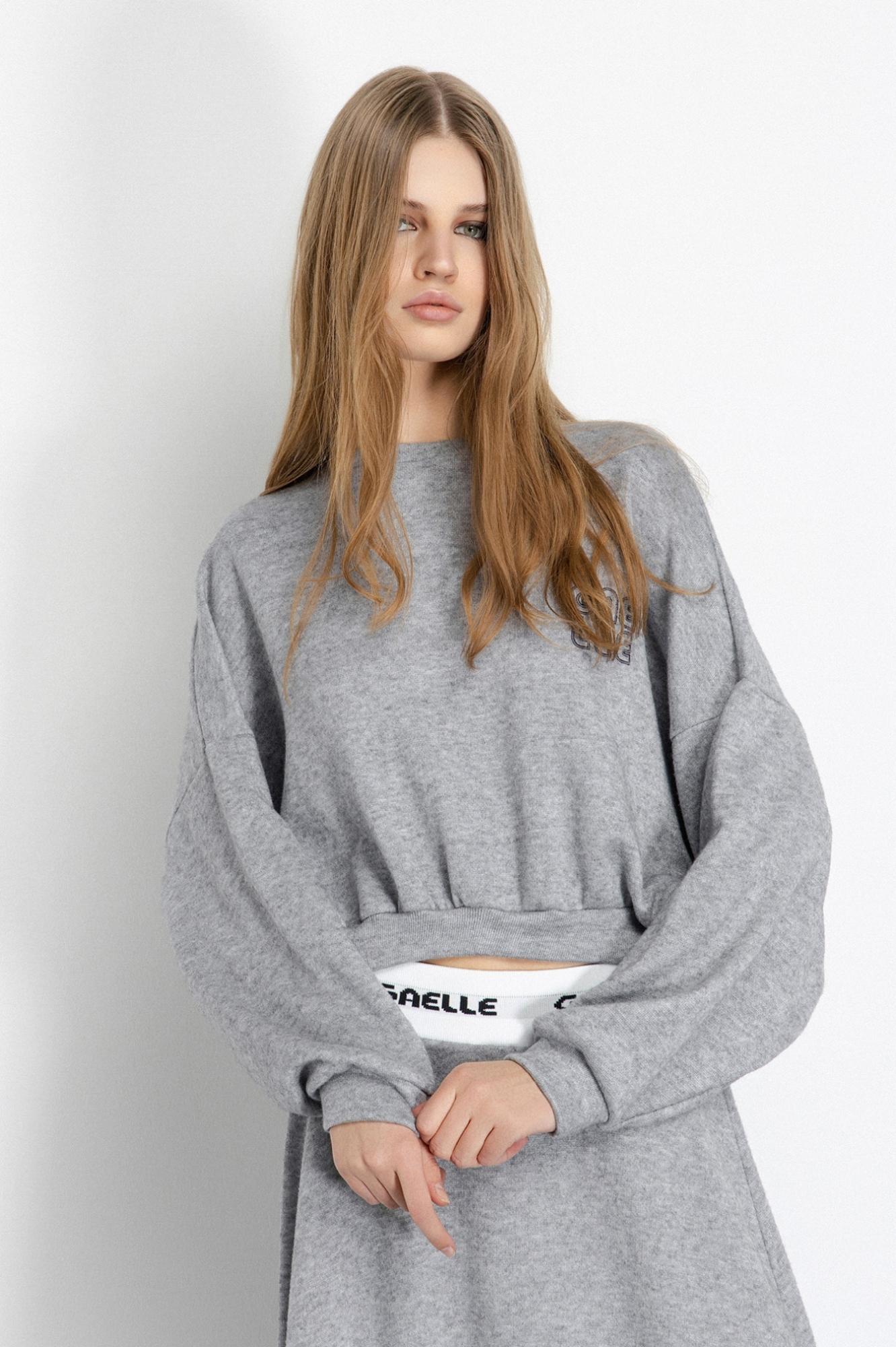 felpa paricollo in maglia con personalizzazione GAABW07655TMTM0019GRIGIO GAELLE