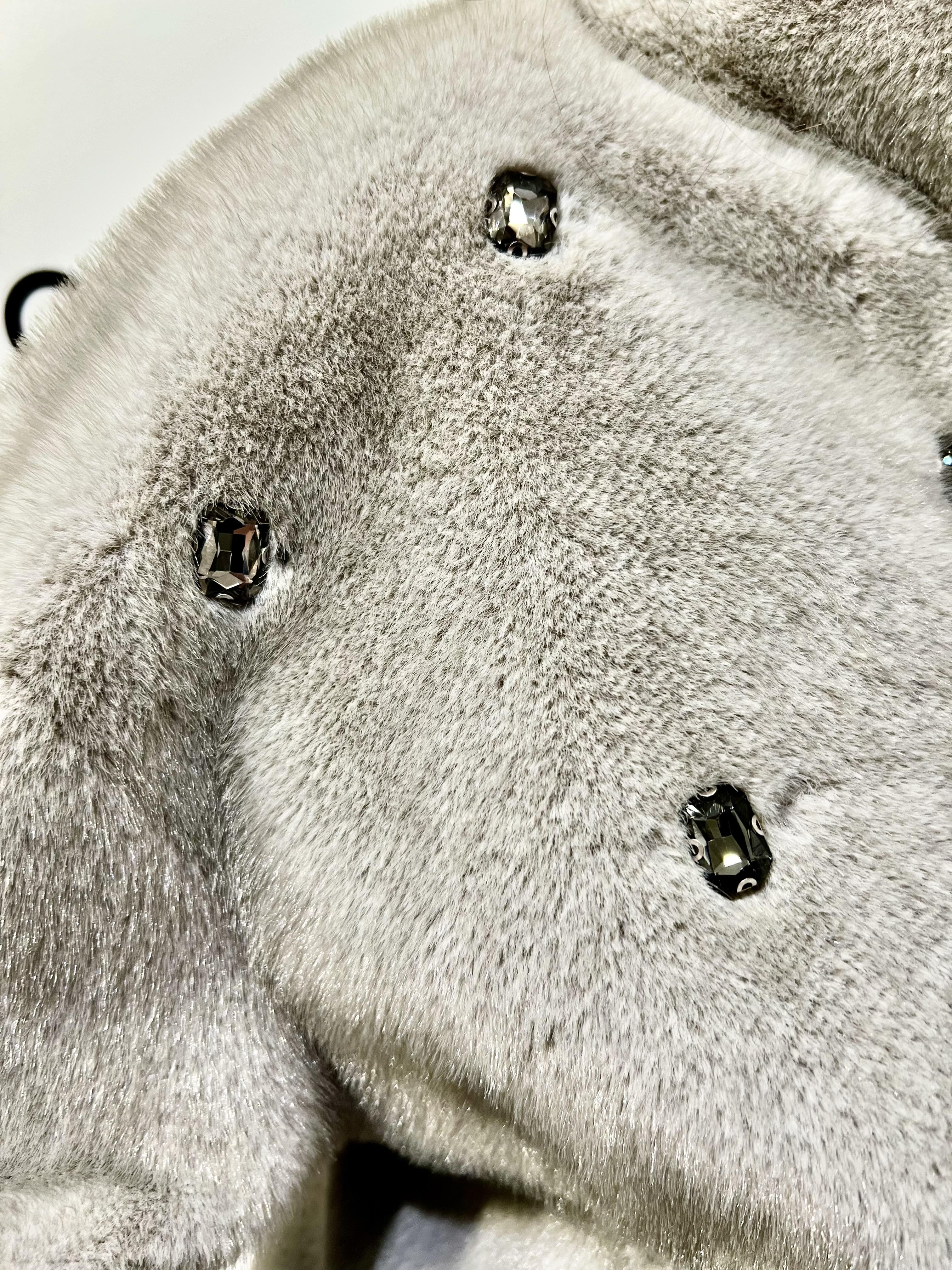 ecopelliccia con pietre TF0047BEIGE VICOLO