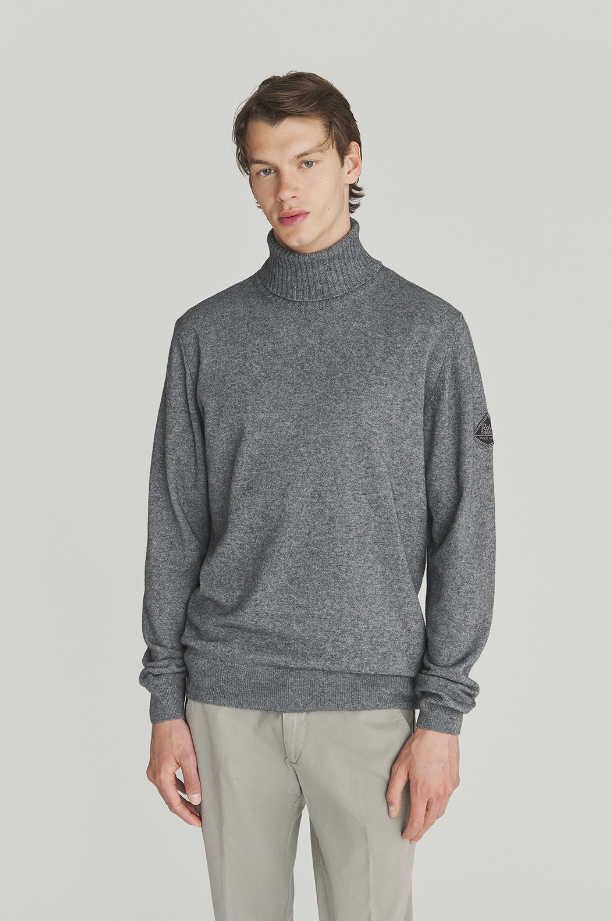 dolcevita in lana e cashmere finezza 12 TURTLE NECK MAN WOOL & WS FIN. 12GREY ROY ROGERS