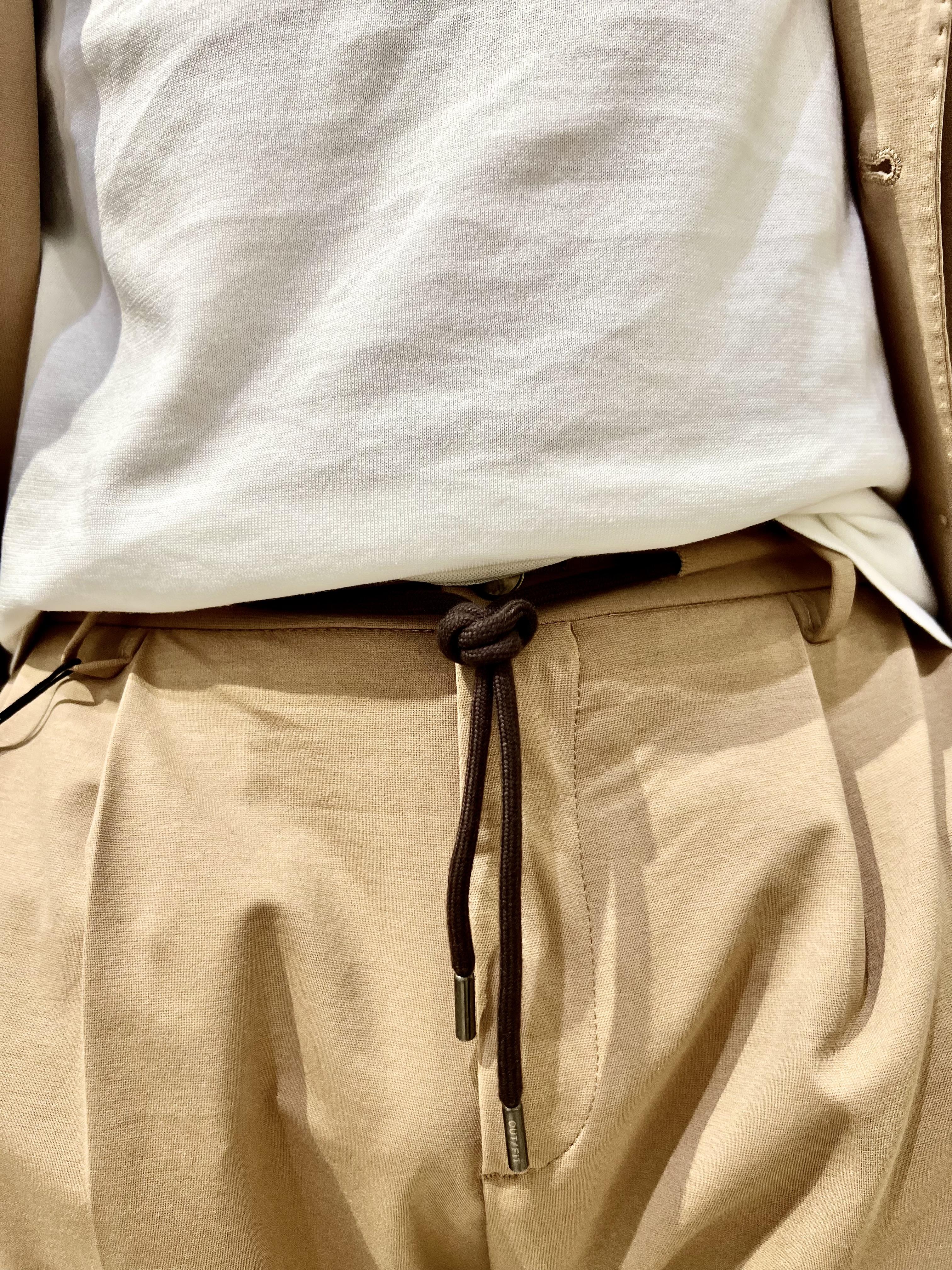 pantaloni con coulissein punto milanoi outfit OUPL0001 LUCCELLOCAMMELLO OUTFIT