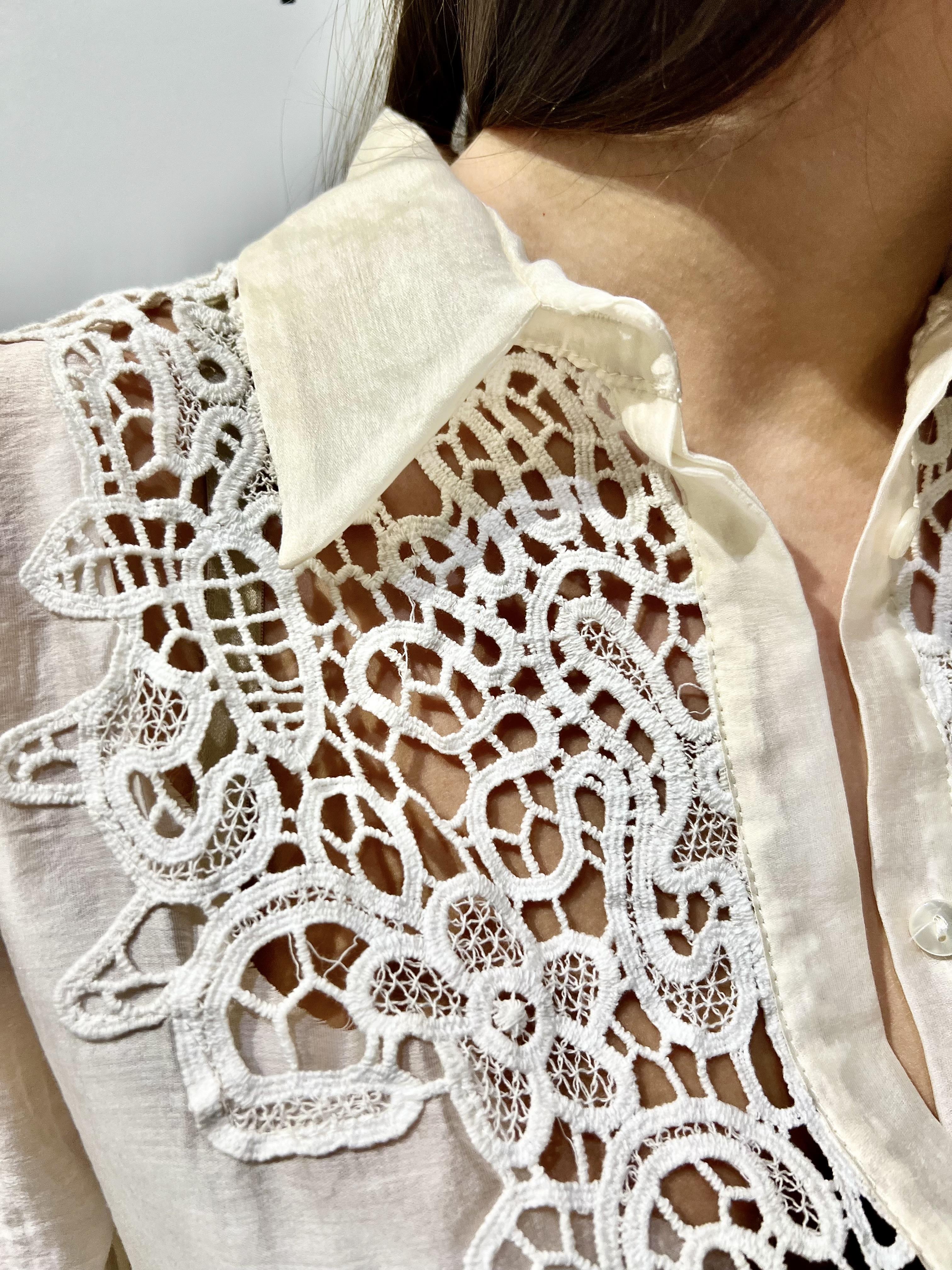 camicia con pizzo souvenir M38F0186-IT091BURRO SOUVENIR