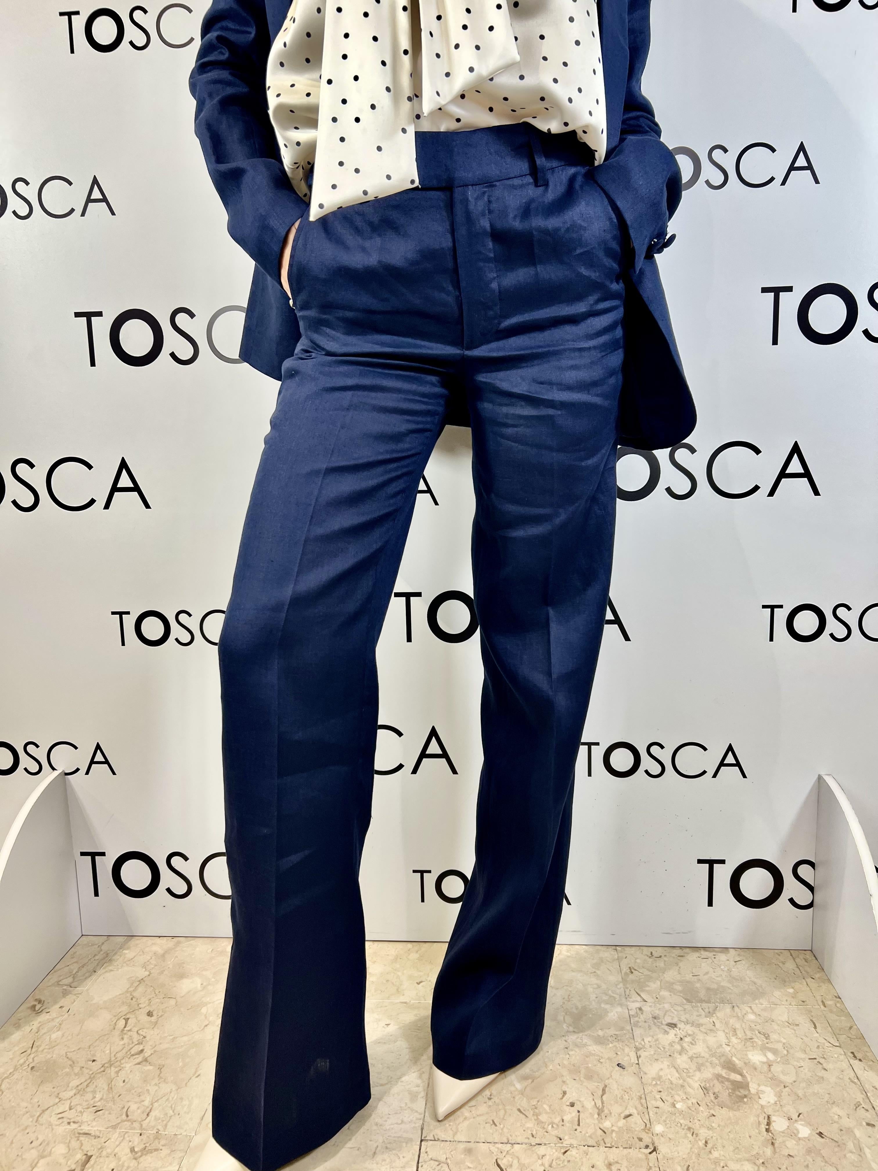 pantaloni a vita alta con linea elegante silvian heach GPP26064PABLU SILVIAN HEACH