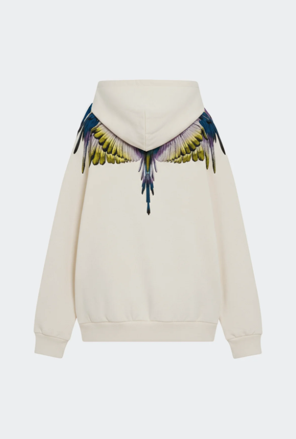 hoodie mant stampa aquila F5CAMAHS030CREMA COUNTY OF MILAN MARCELO BURLON