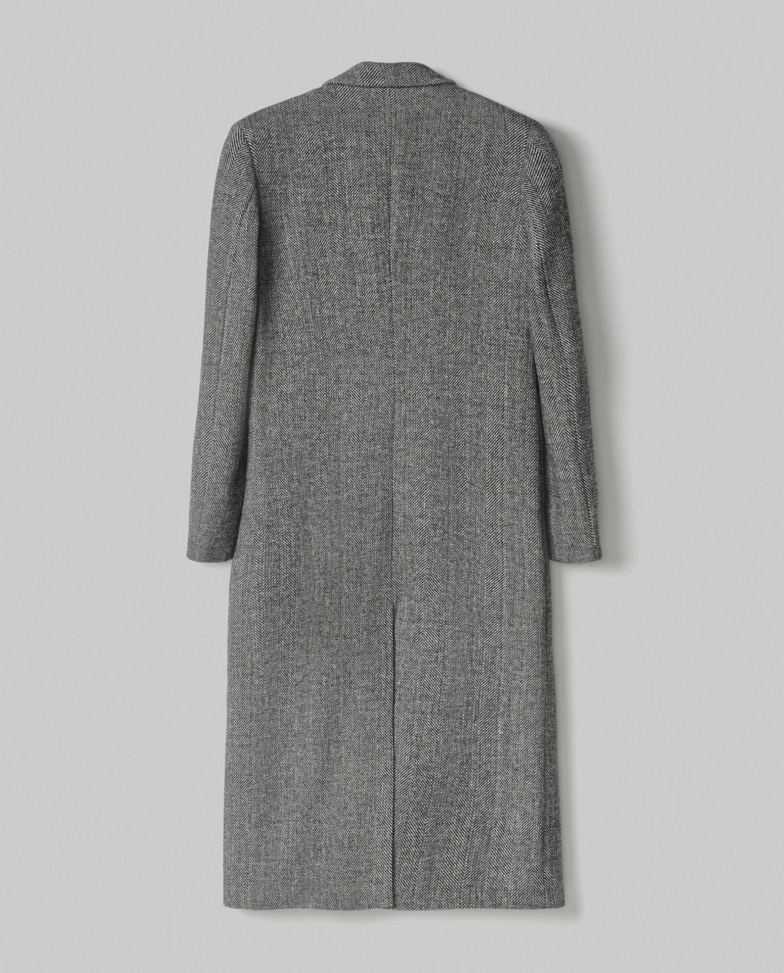 cappotto lungo spigato monopetto nero hinnominate 