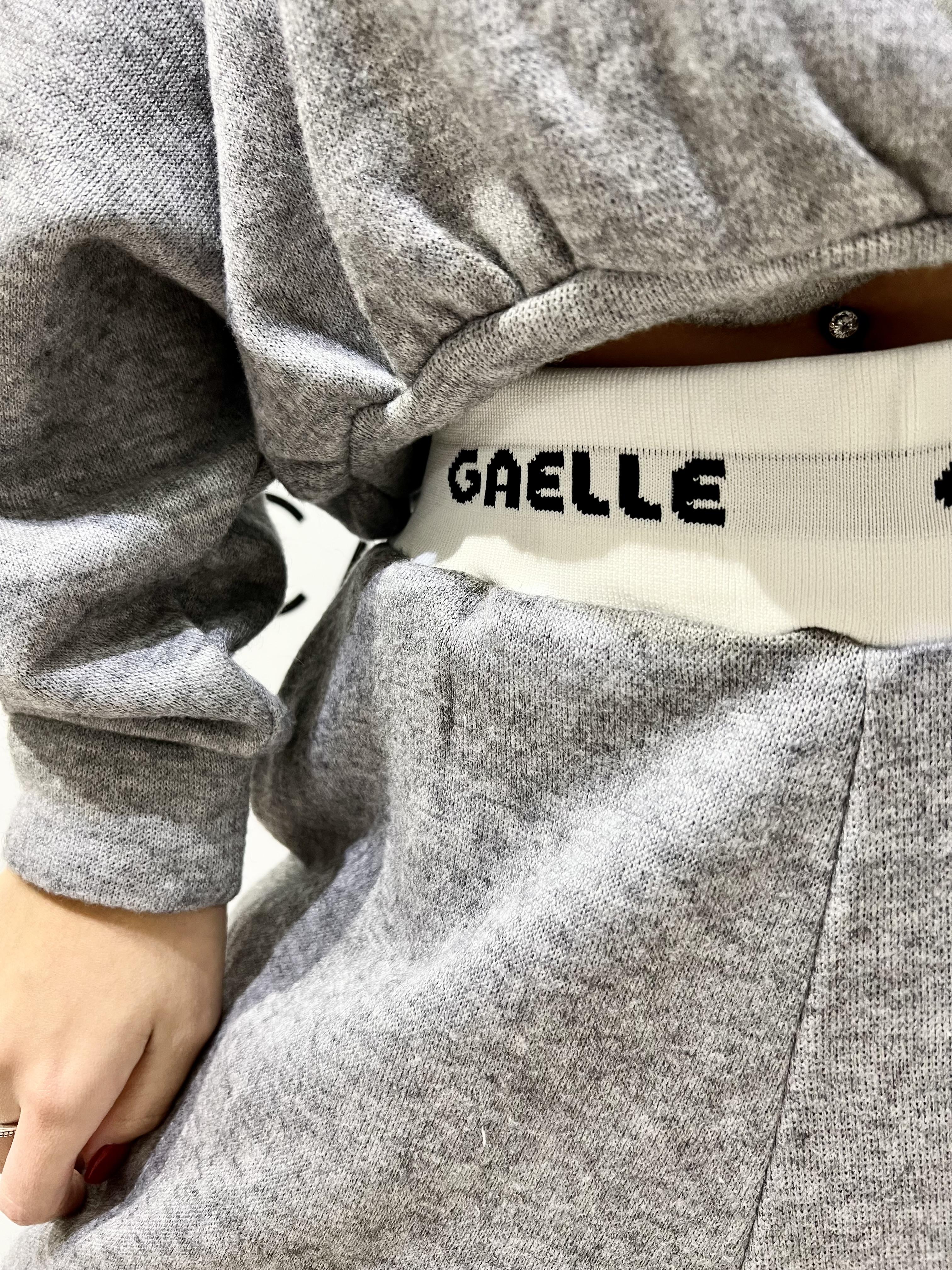 pantalone in maglia con smacchinato in vita grigio ferro gaëlle paris GAABW07656TMTM001941,9 GAELLE