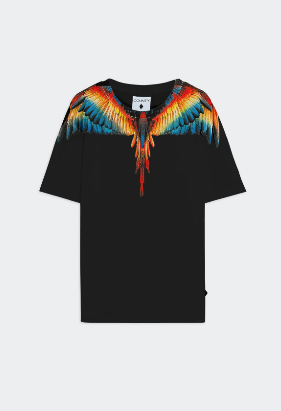 jersey t-shirt stampa aquila F5CAMATH023NERO COUNTY OF MILAN MARCELO BURLON