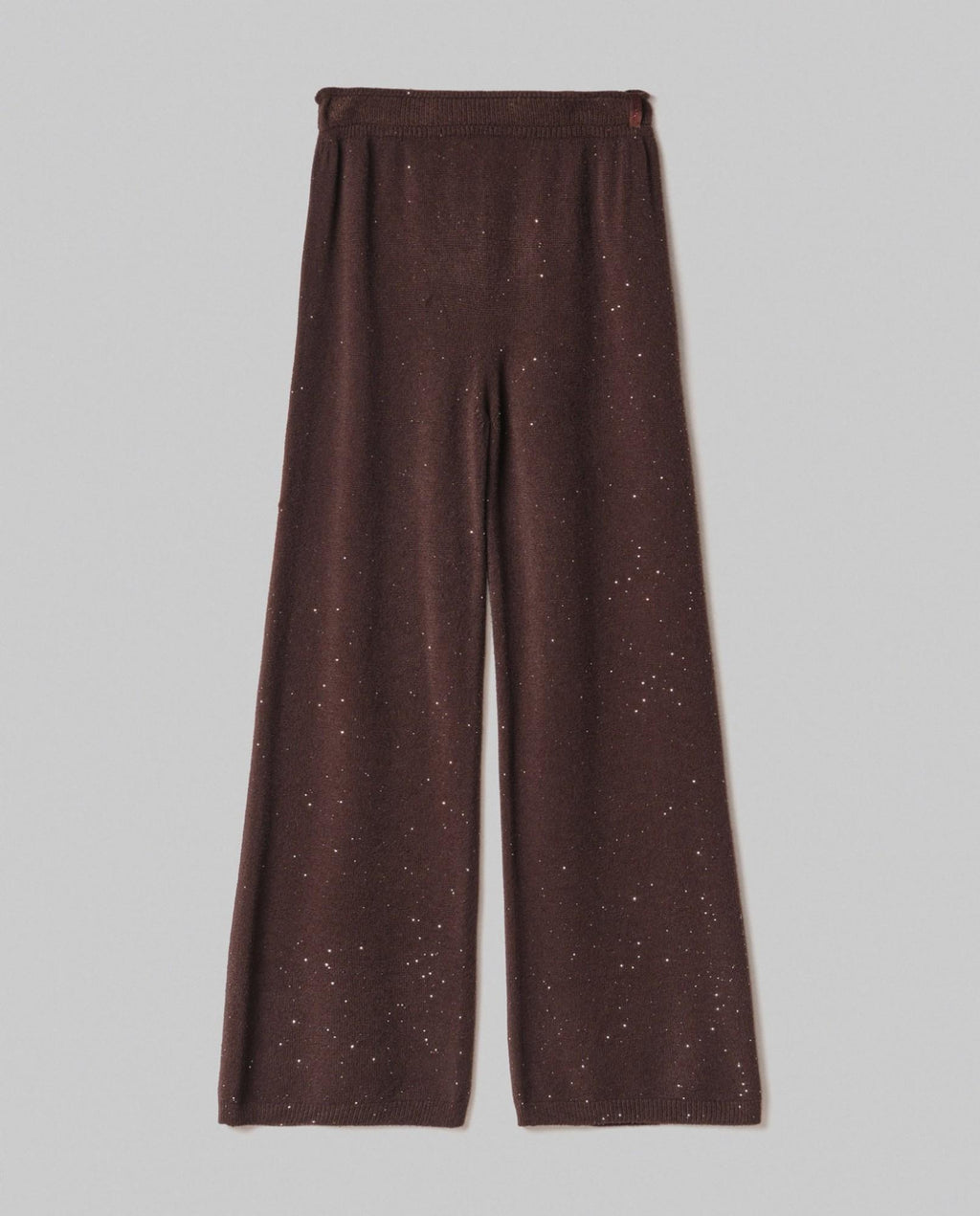 pantalone dritto in maglia con paillettes hinnominate 