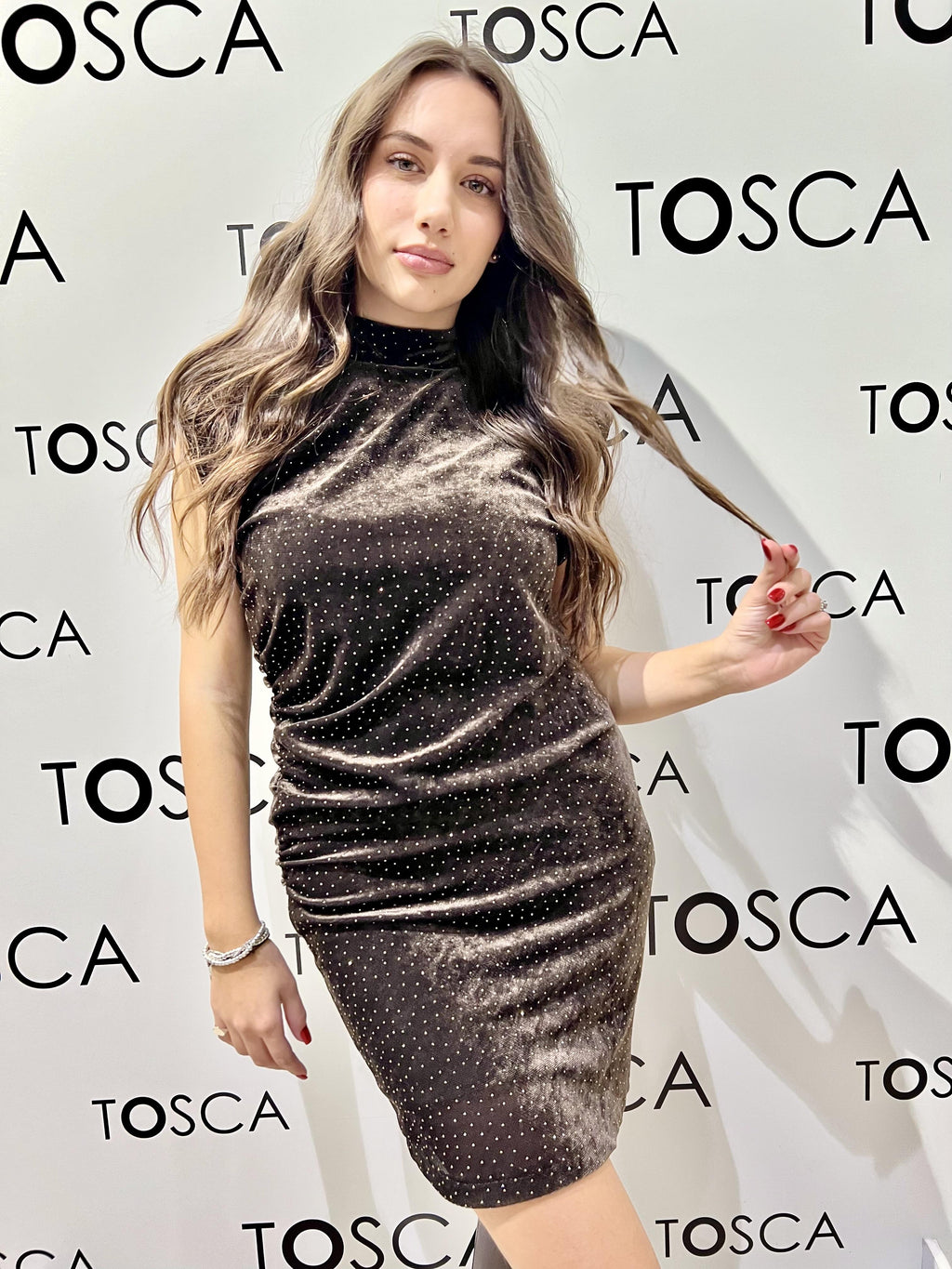 abito con strass souvenir M38F1394-TU1064MORO SOUVENIR