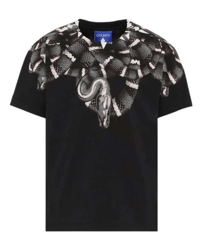 jersey t-shirt stampa serpenti F5CAMATH041NERO COUNTY OF MILAN MARCELO BURLON