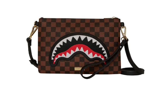 pochette sprayground sawtooth sharks in paris crossover clutch 910B7841NSZMARRONE SPRAYGROUND
