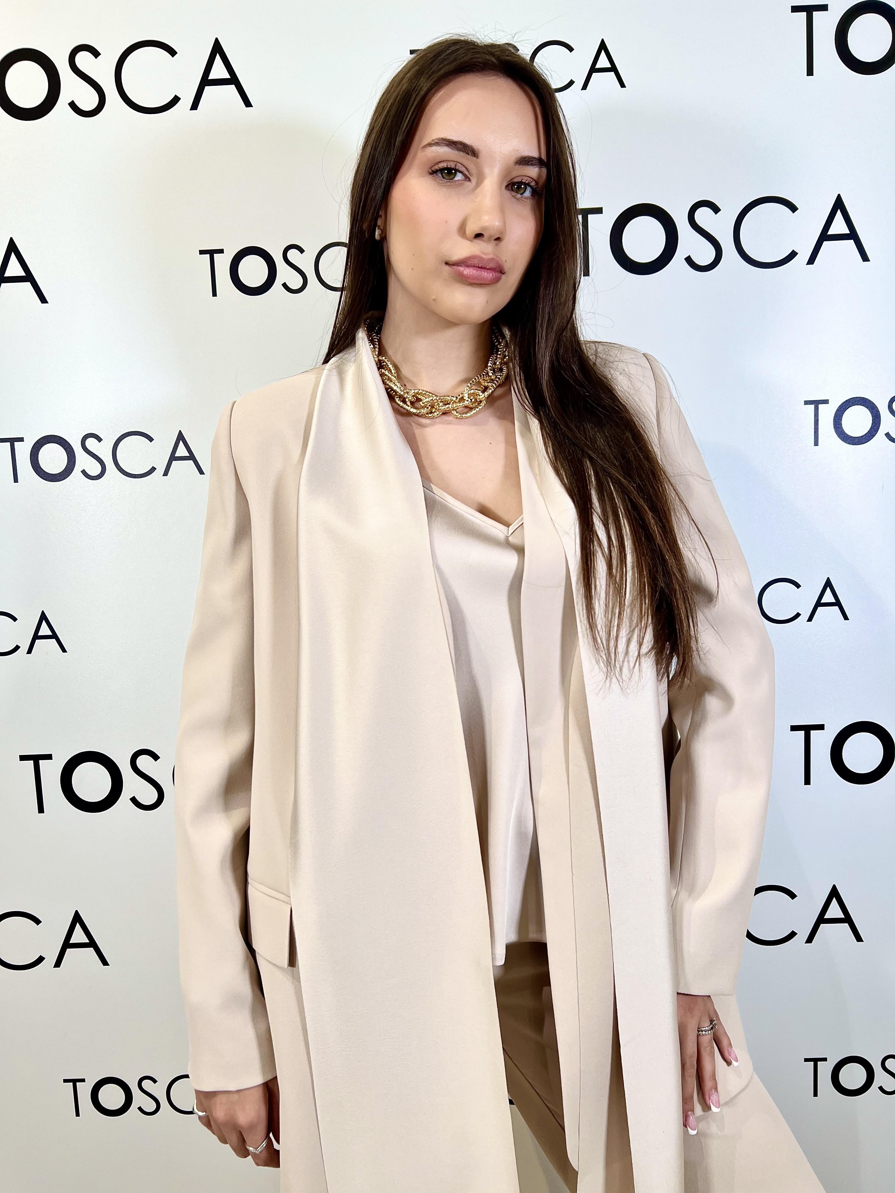 blazer con sciarpa ferrone S18XBFRICOBEIGE FERRONE