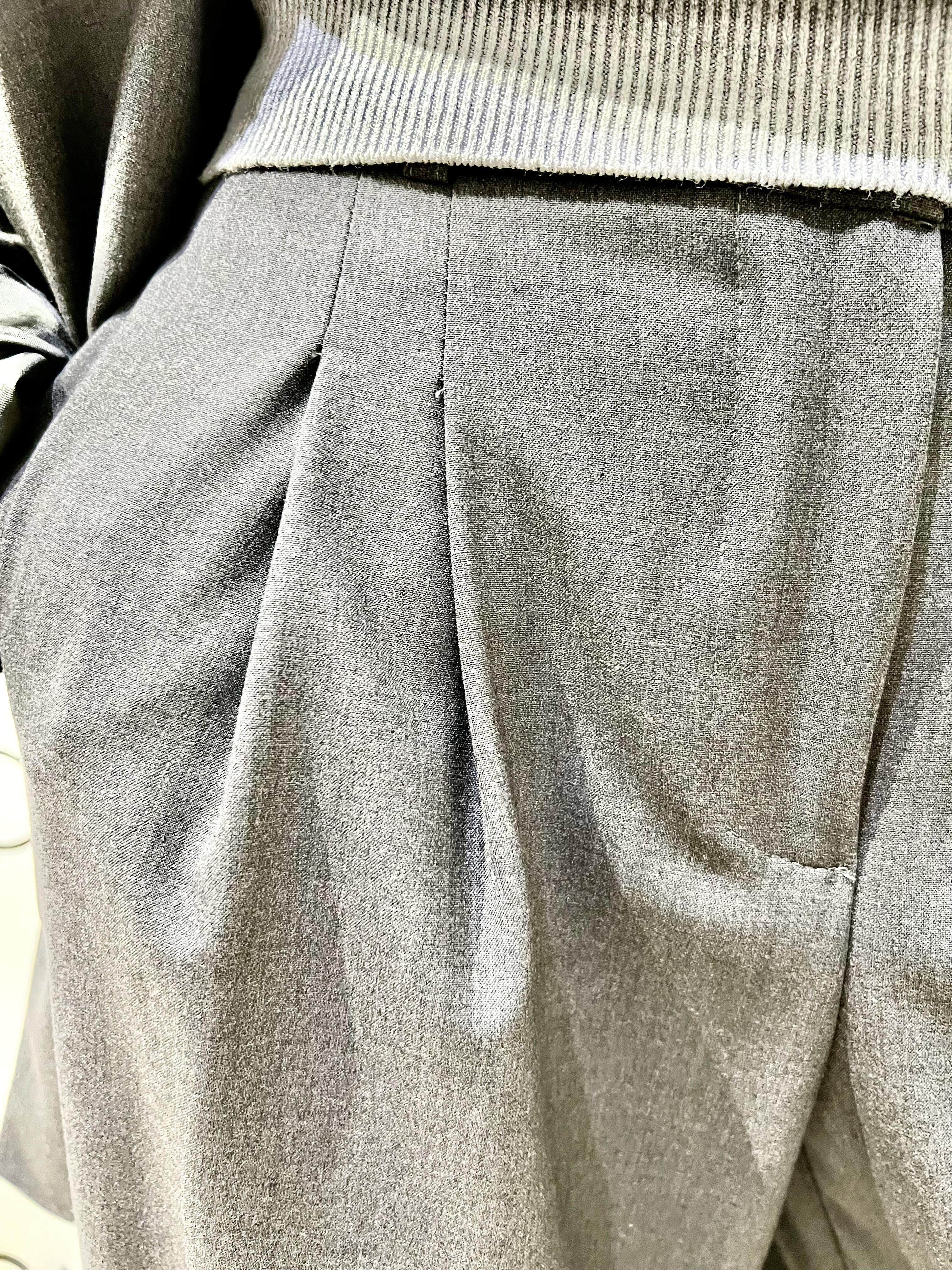 pantalone ampio vita bassa kontatto MA4021NGRIGIO KONTATTO