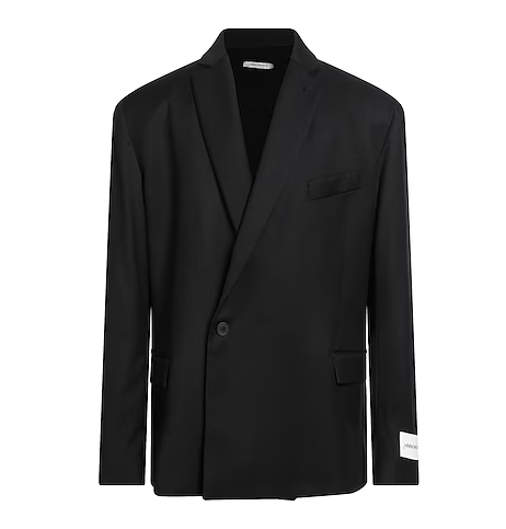 giacca doppiopetto in twill con etichetta HMABM01465TMTS0172NERO HINNOMINATE