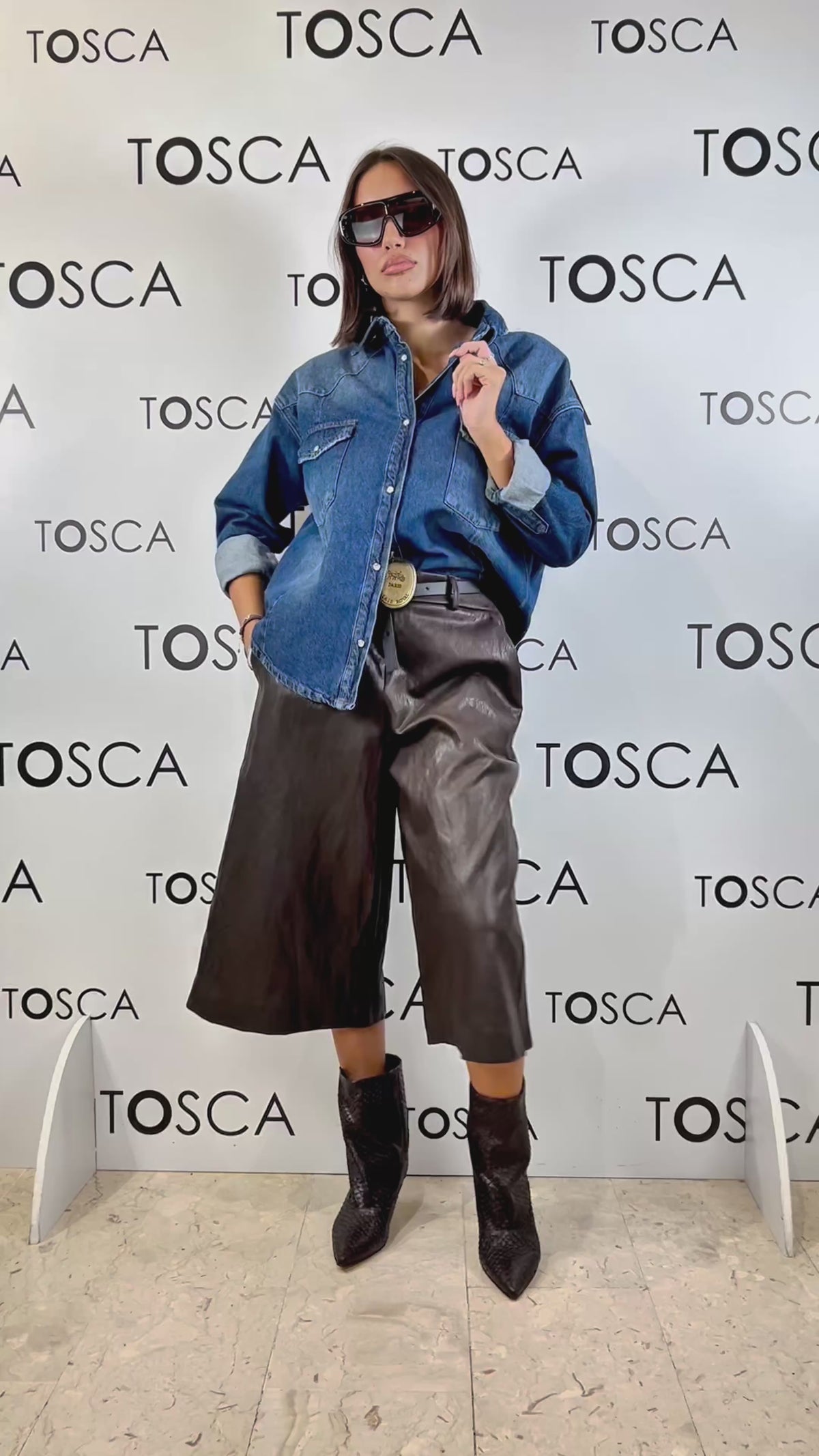 giacca/camicia in denim tensione in