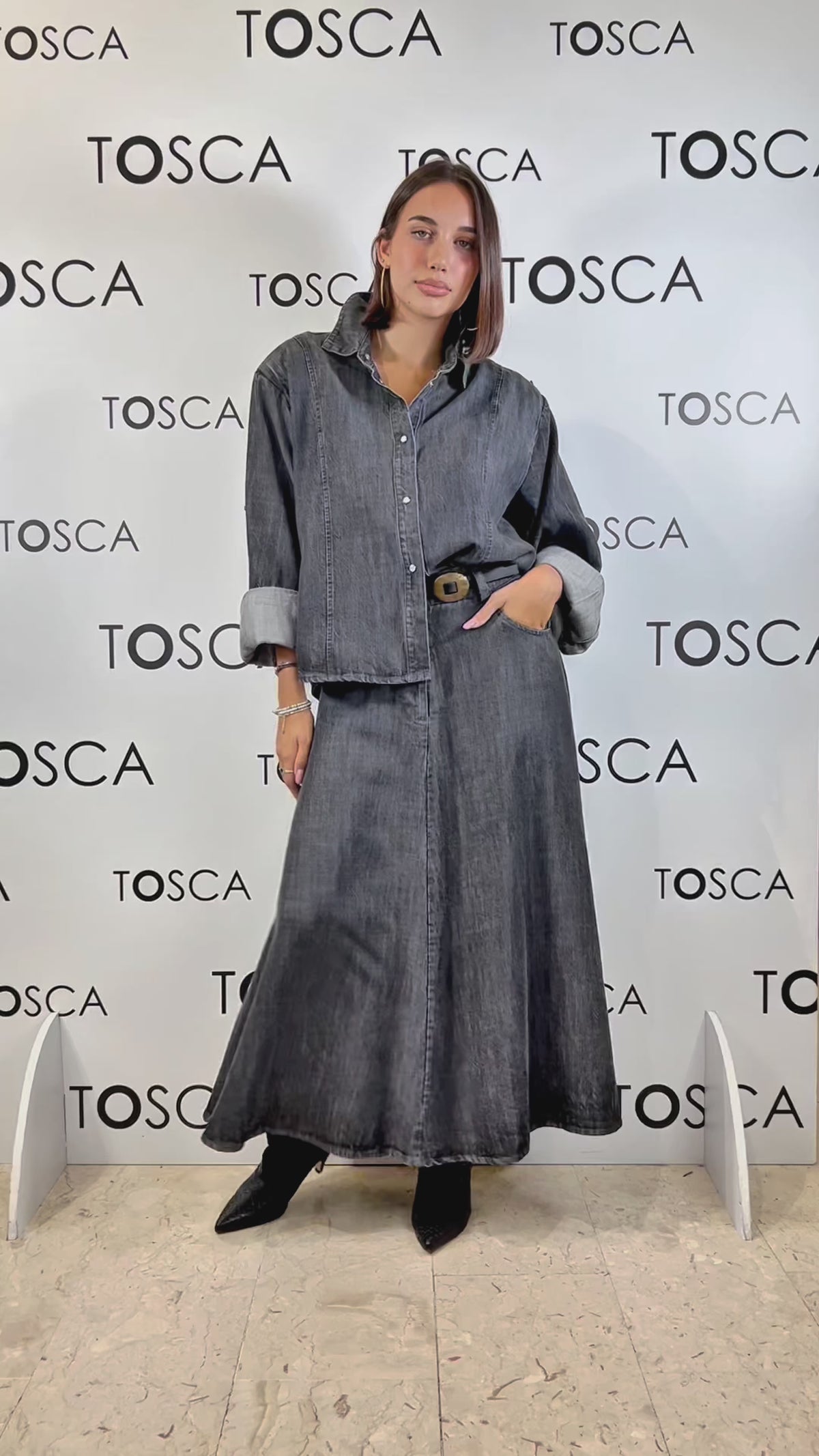 camicia iin denim tensione in