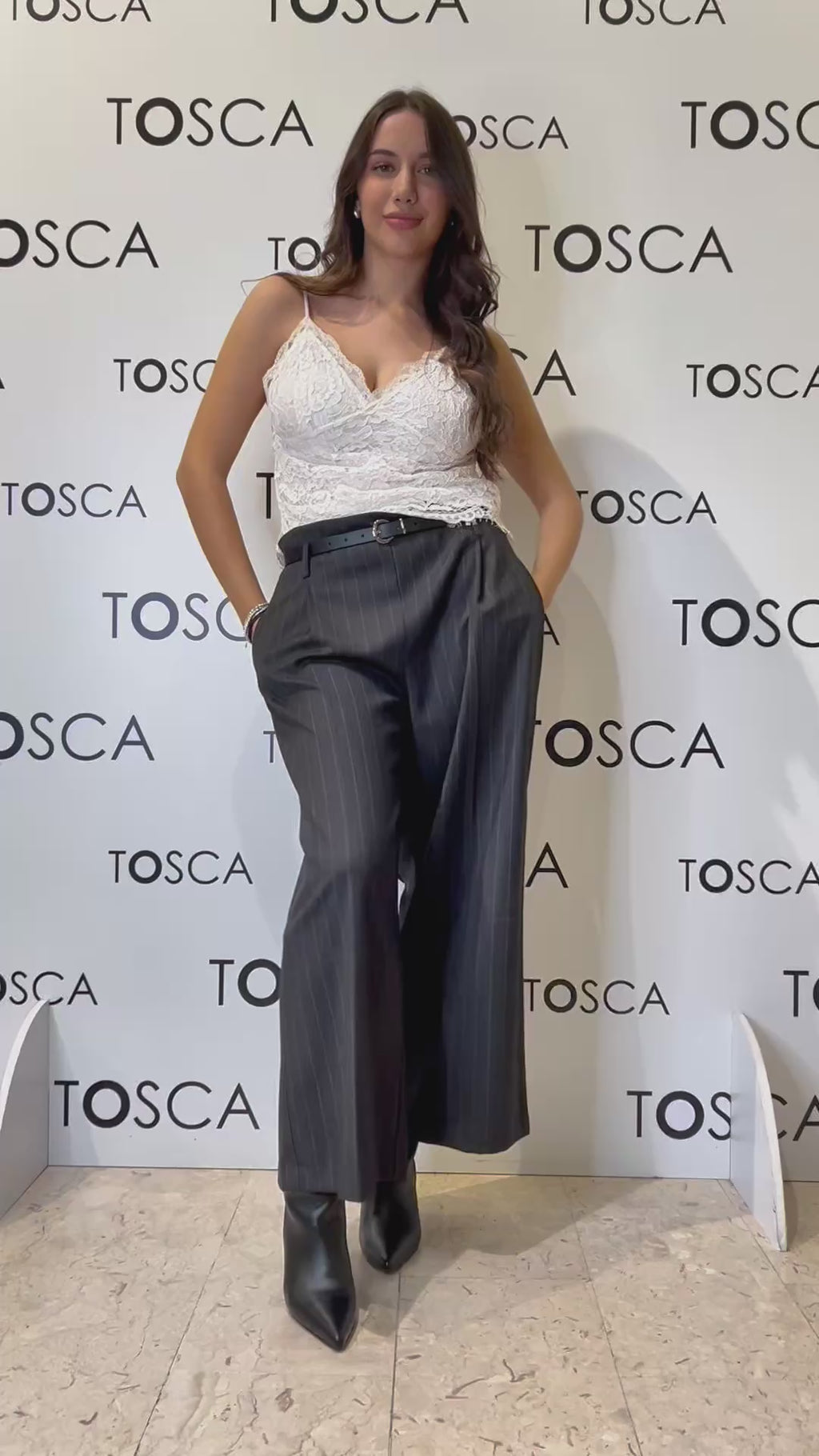 top in pizzo tensione in