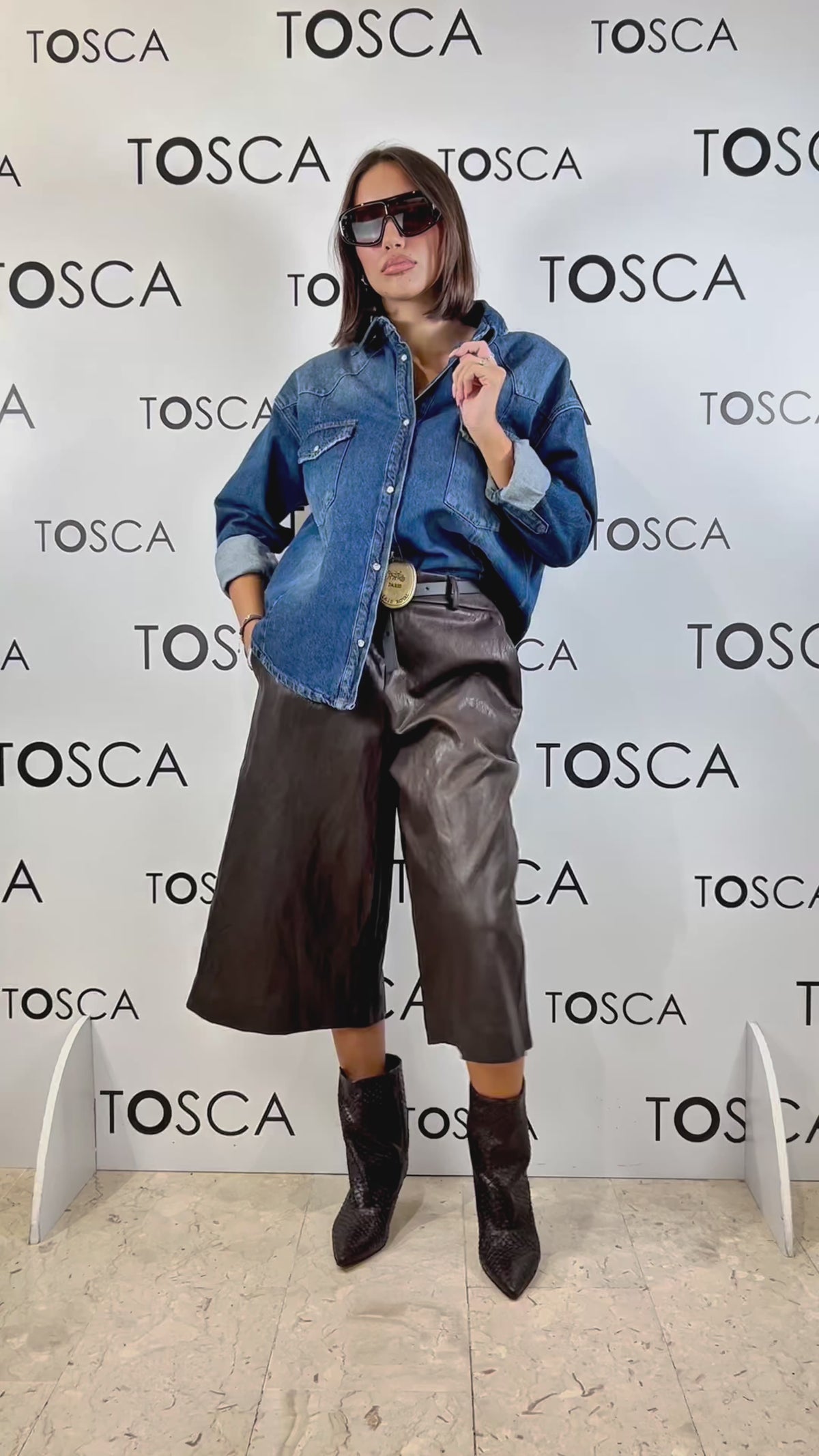 giacca/camicia in denim tensione in