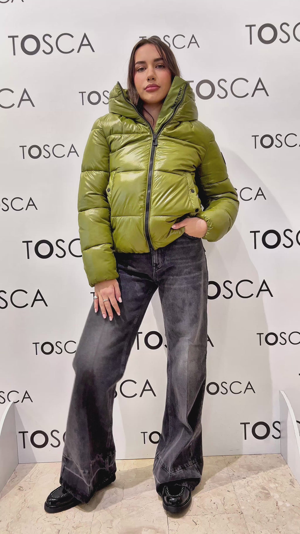 Piumino corto verde Donna Save The Duck